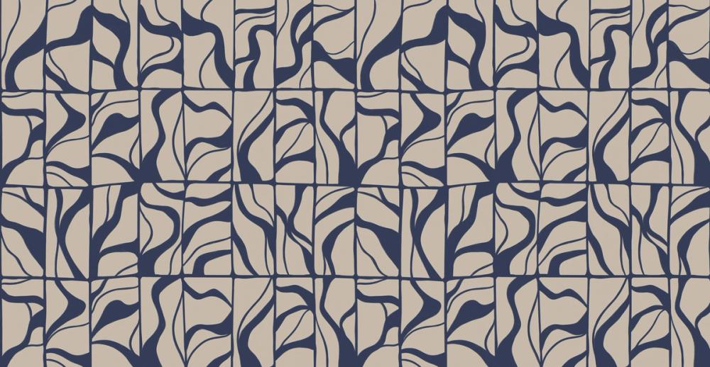 Linear Drift, Marine & Beige