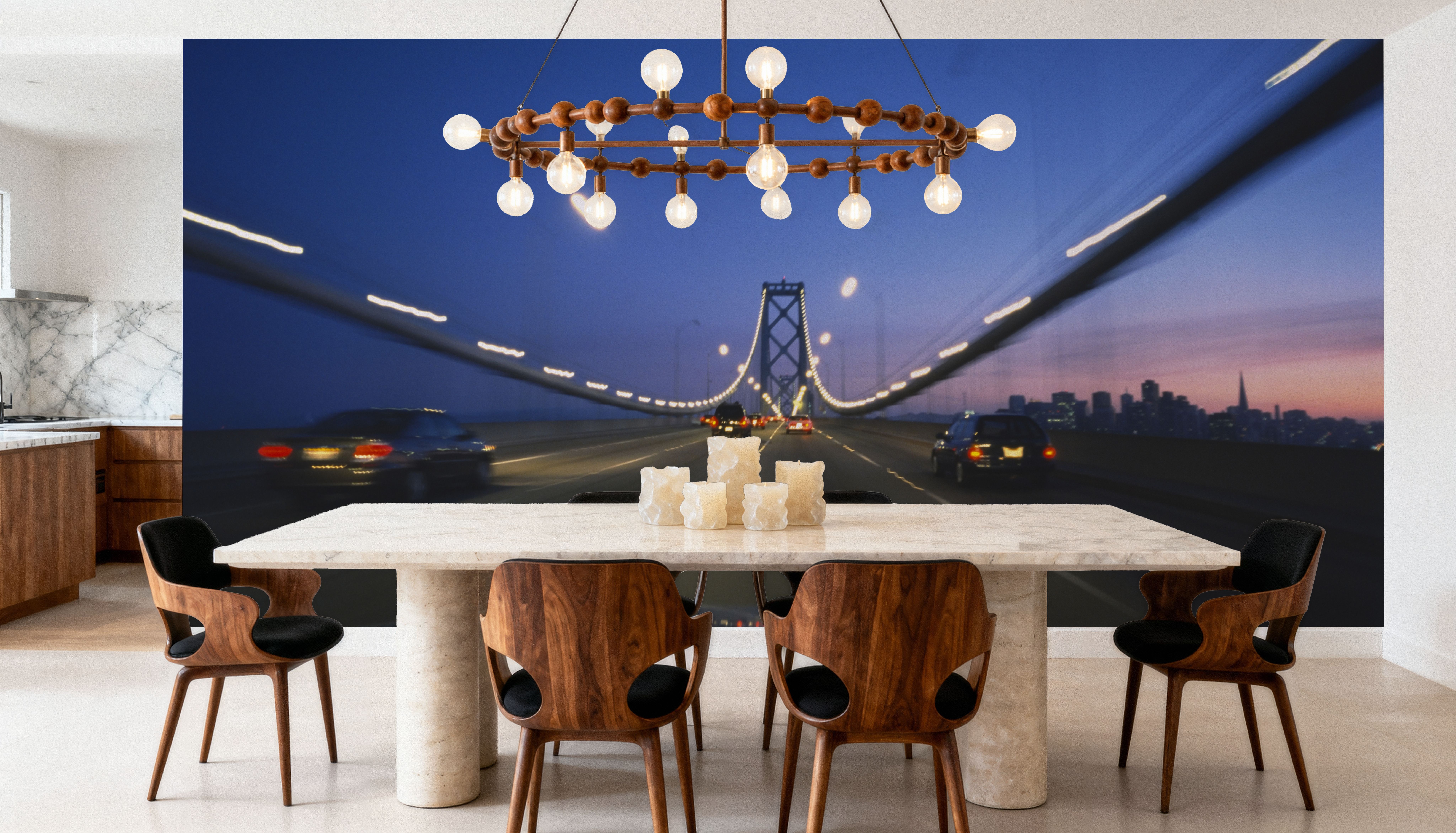 Twilight Bridge Crossing