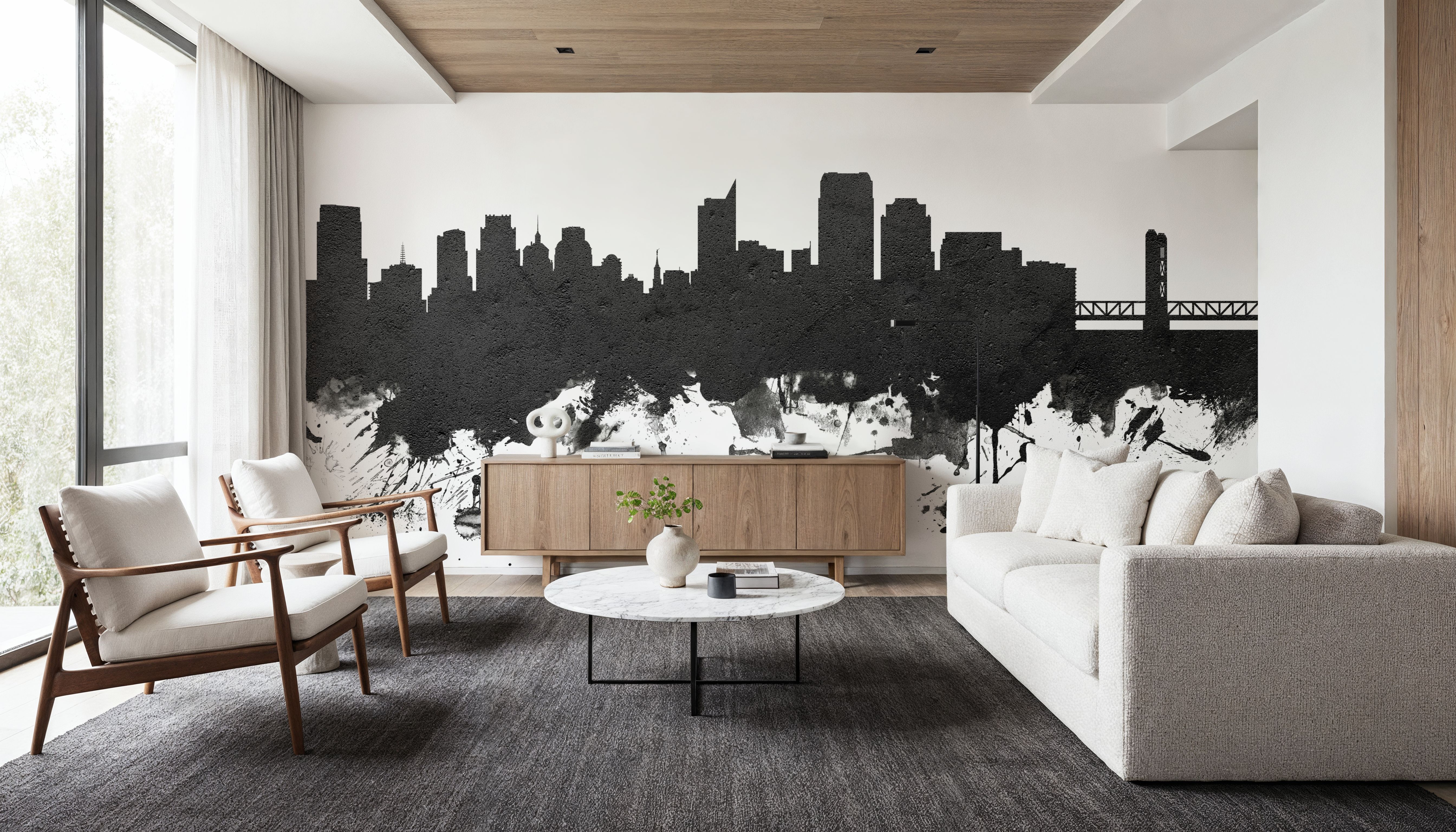 Sacramento California Skyline Black & White