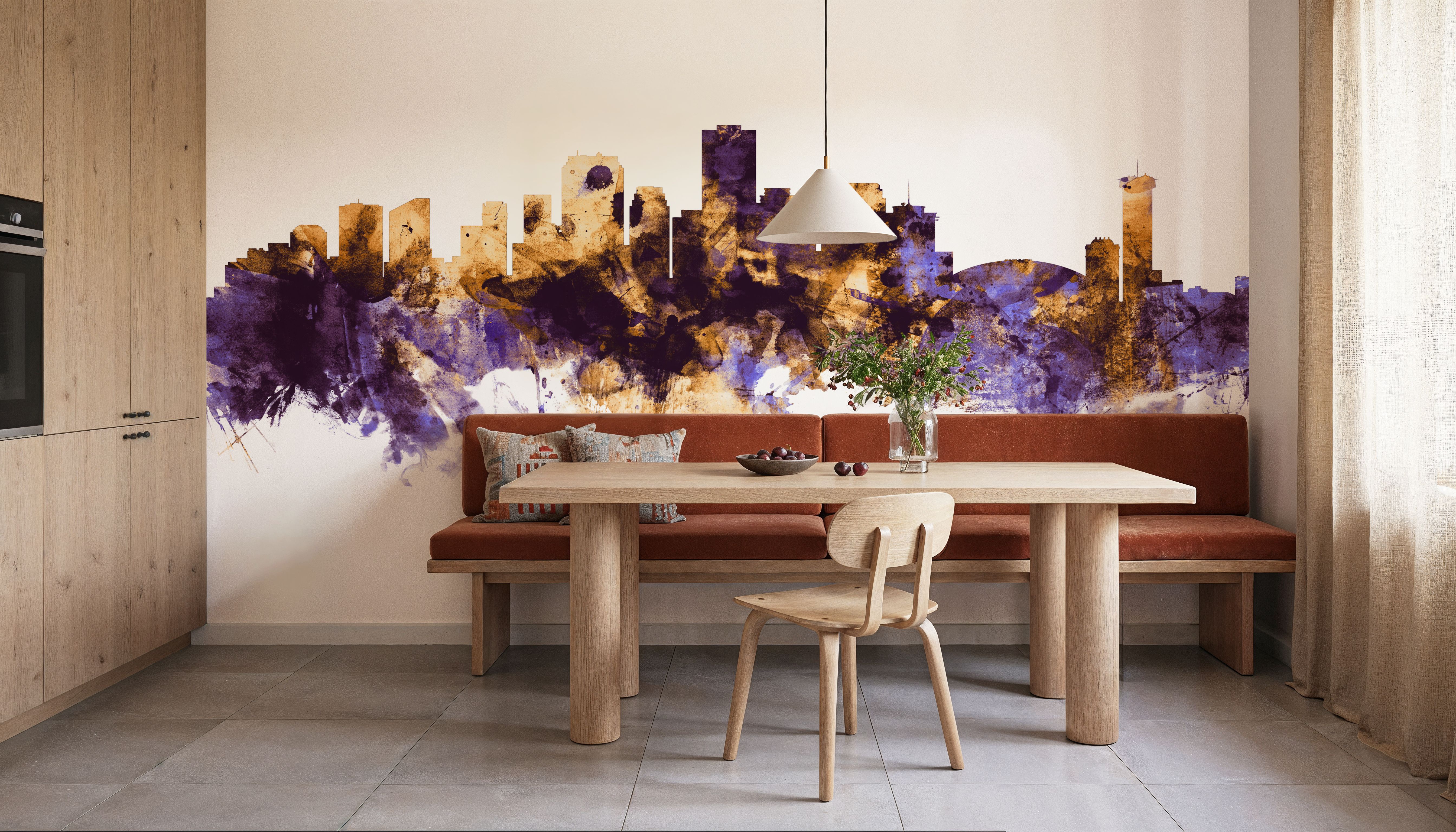 New Orleans Louisiana Skyline Purple & Gold, Wallpaper