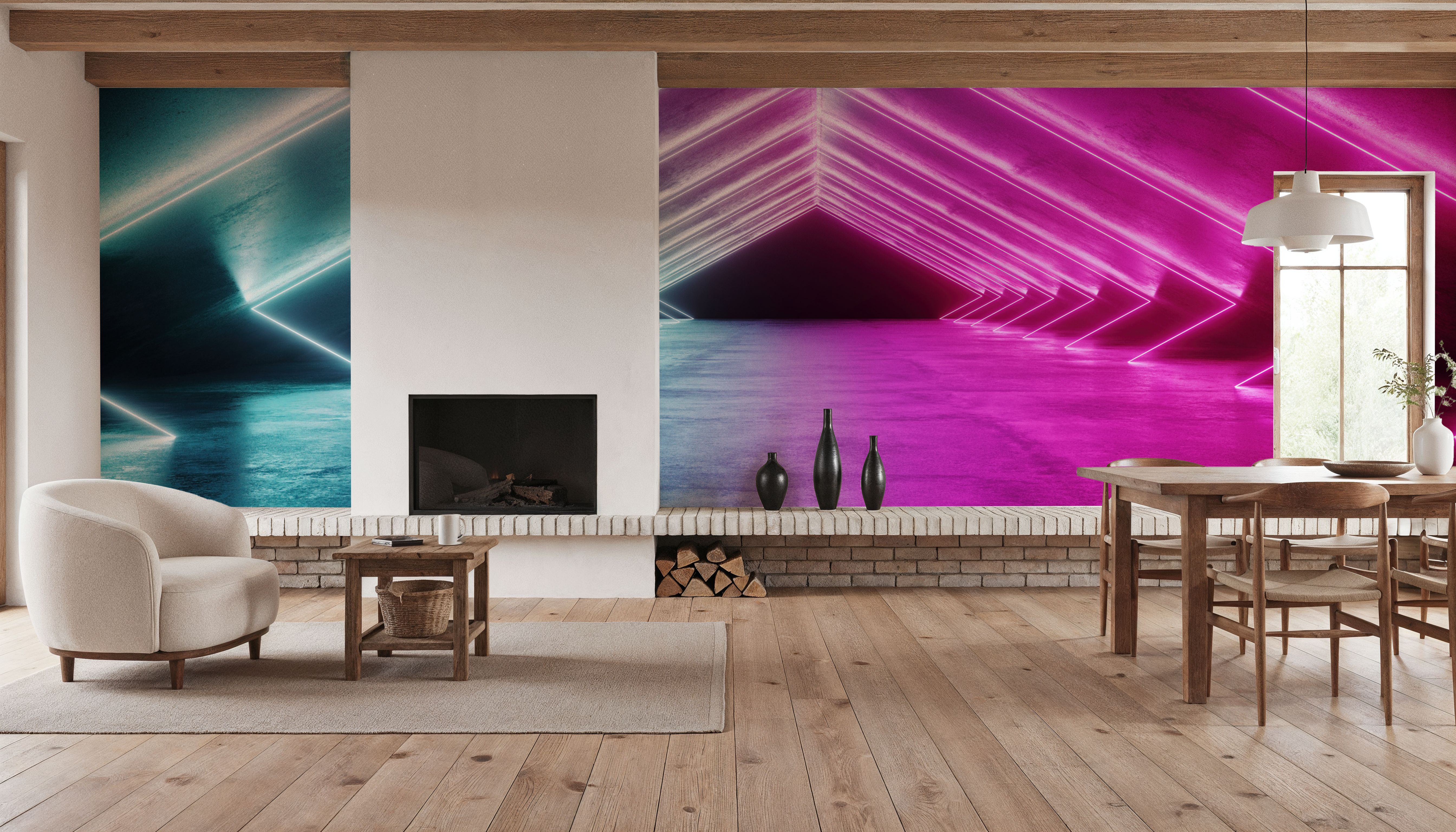 Neon Tunnel Pink, Wallpaper