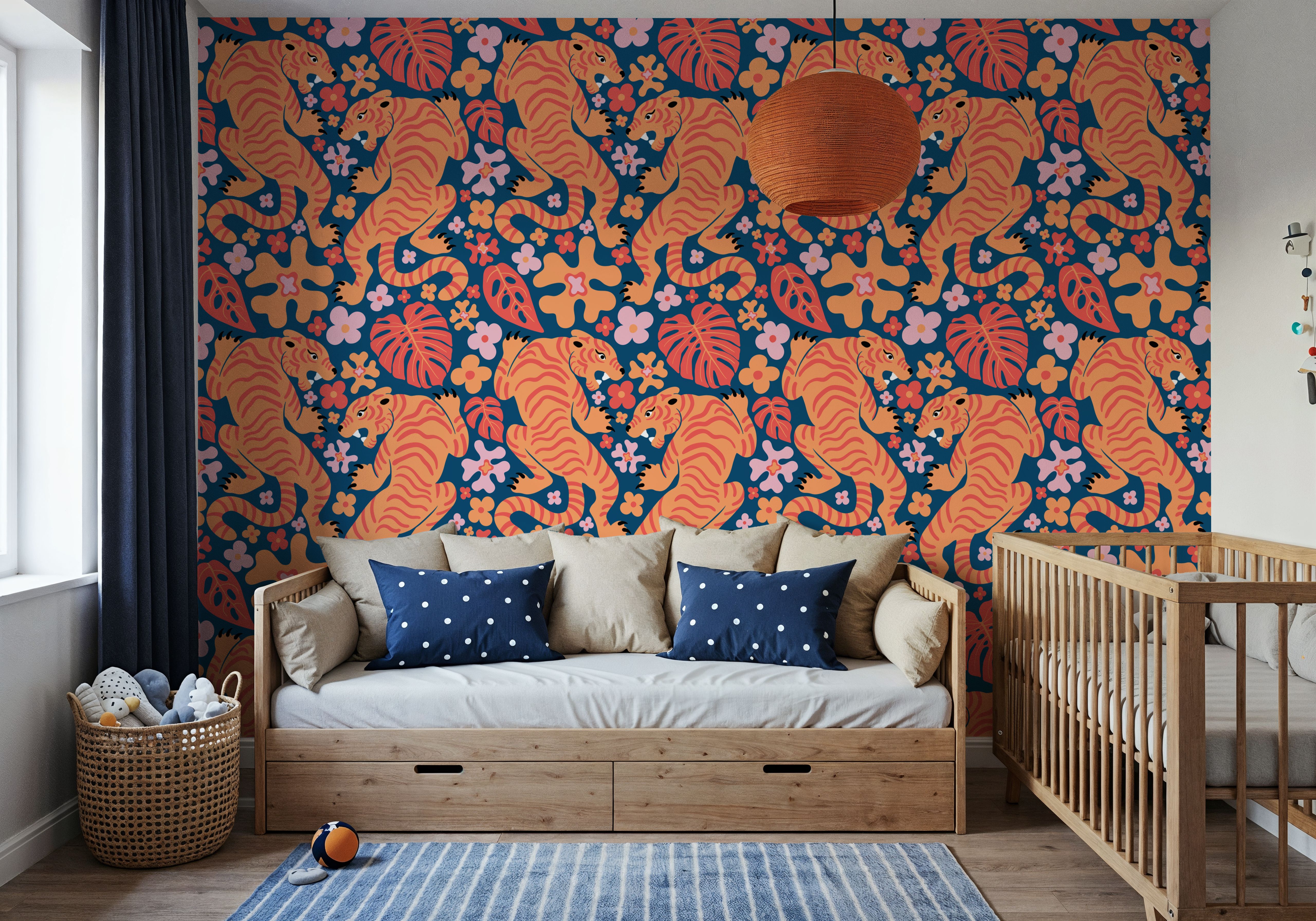 Otomi Cool Tigers, Orange & Navy