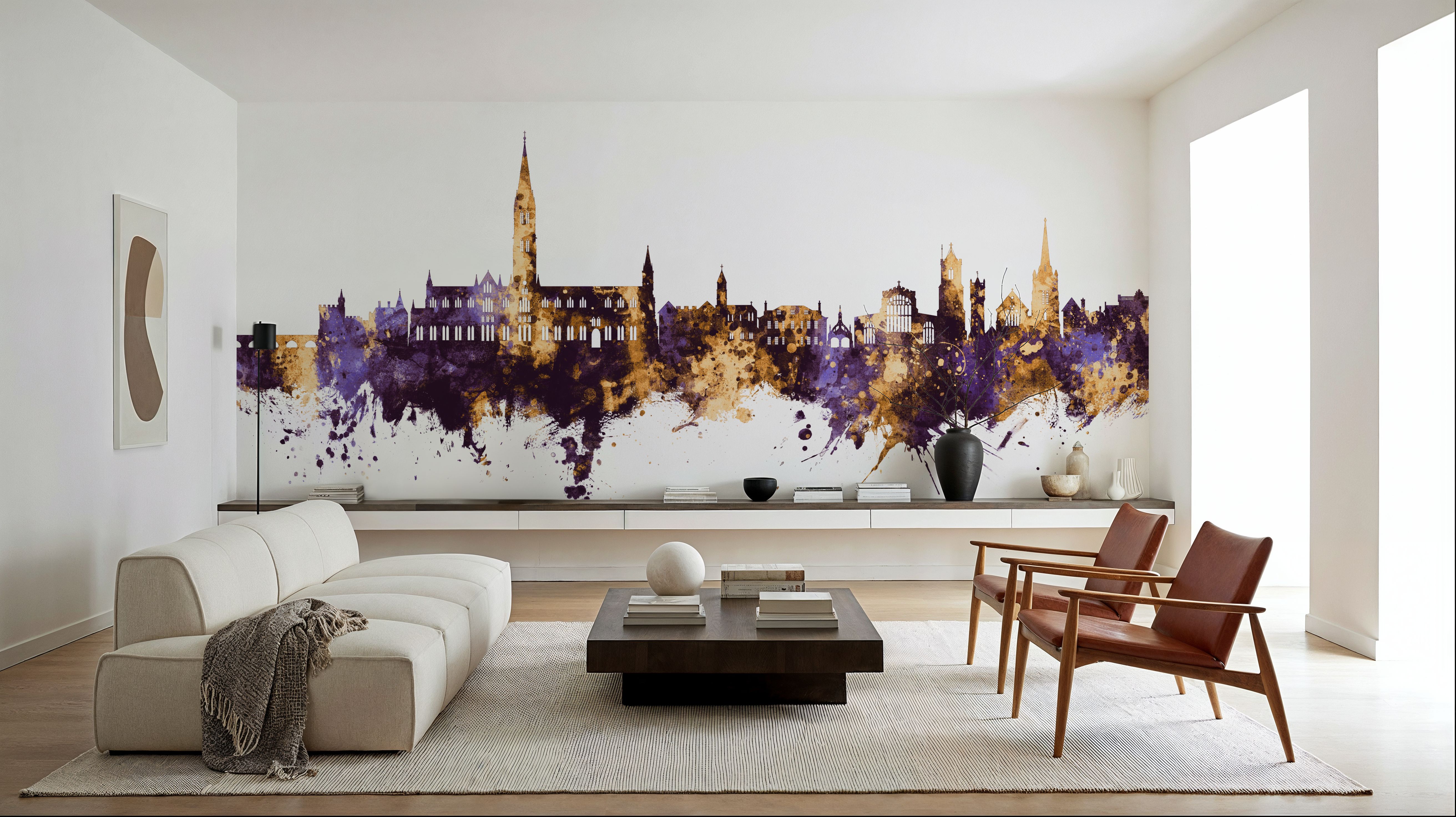 Salisbury England Skyline Purpl & Gold