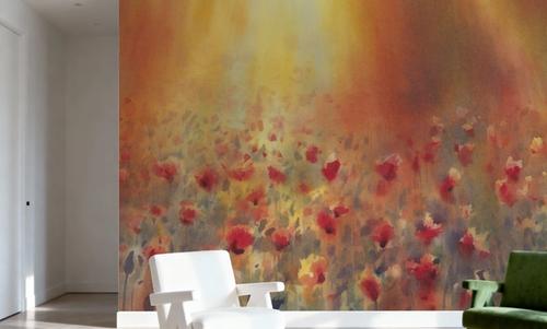 Sunlit Poppy Field