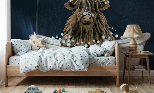 Highland Cow in Tub Texture Light