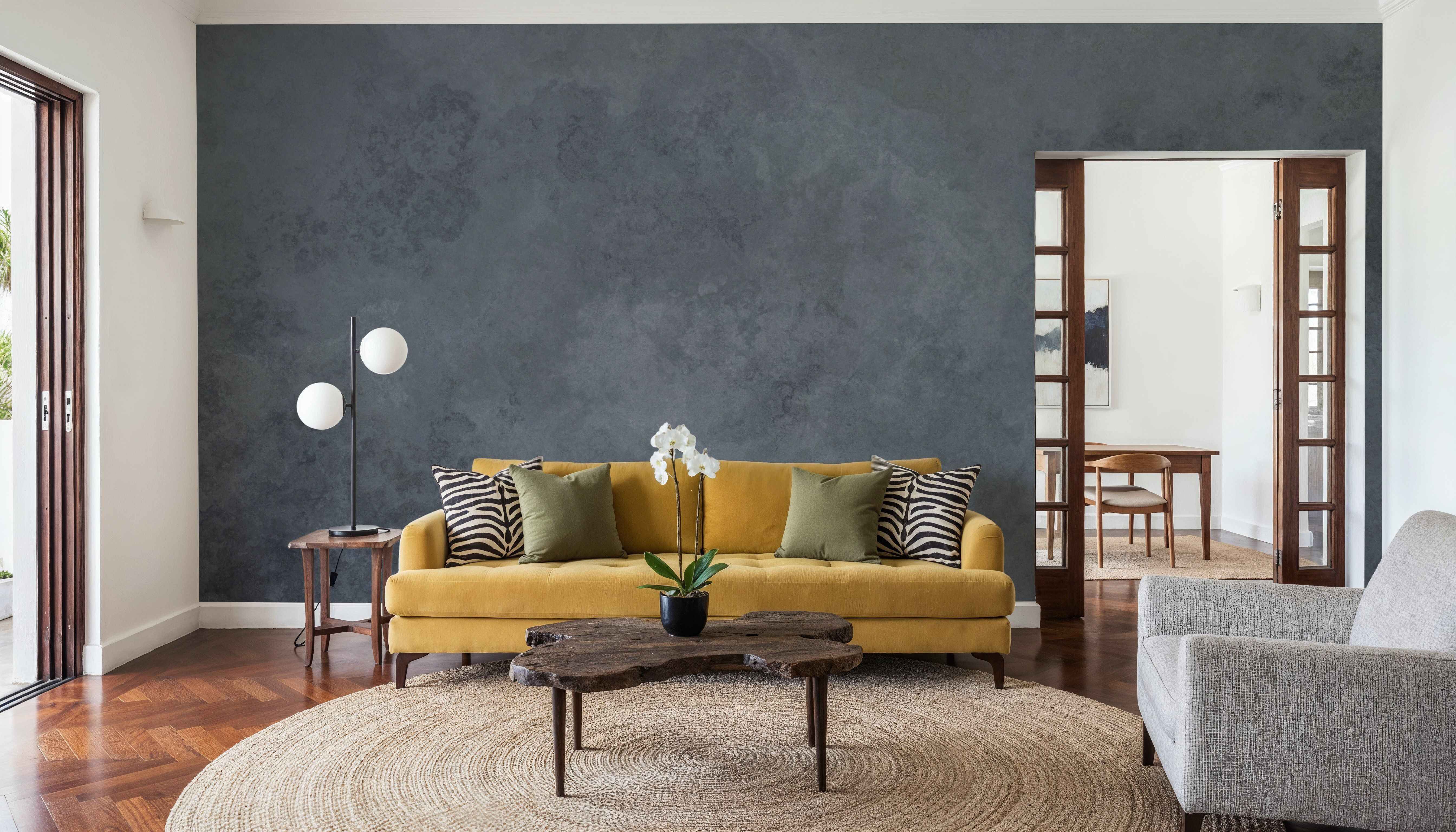 Subtle Plaster Wall, Dark Blue