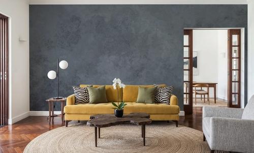 Subtle Plaster Wall, Dark Blue