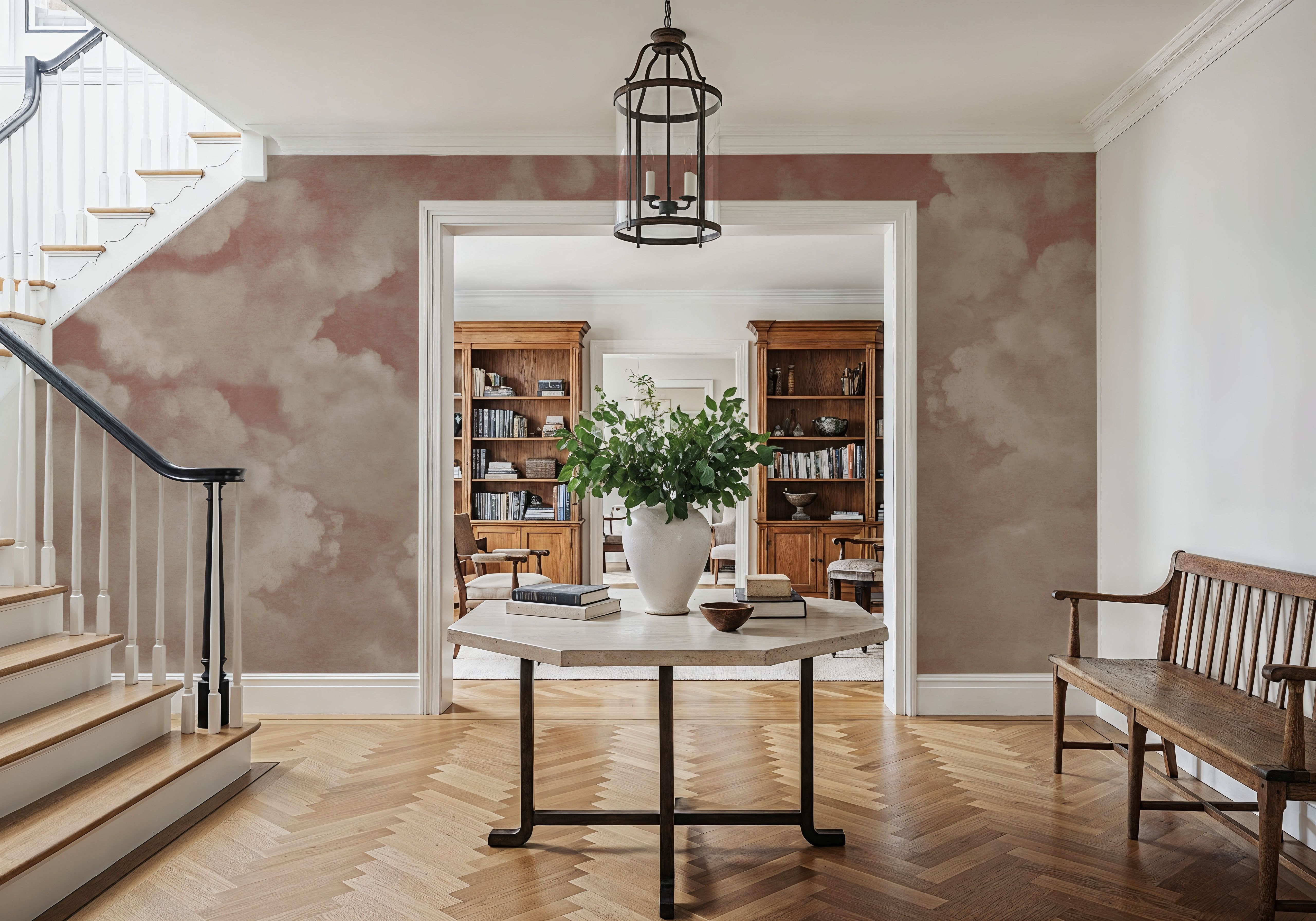 Painted Dreamy Clouds, Dusty Rose