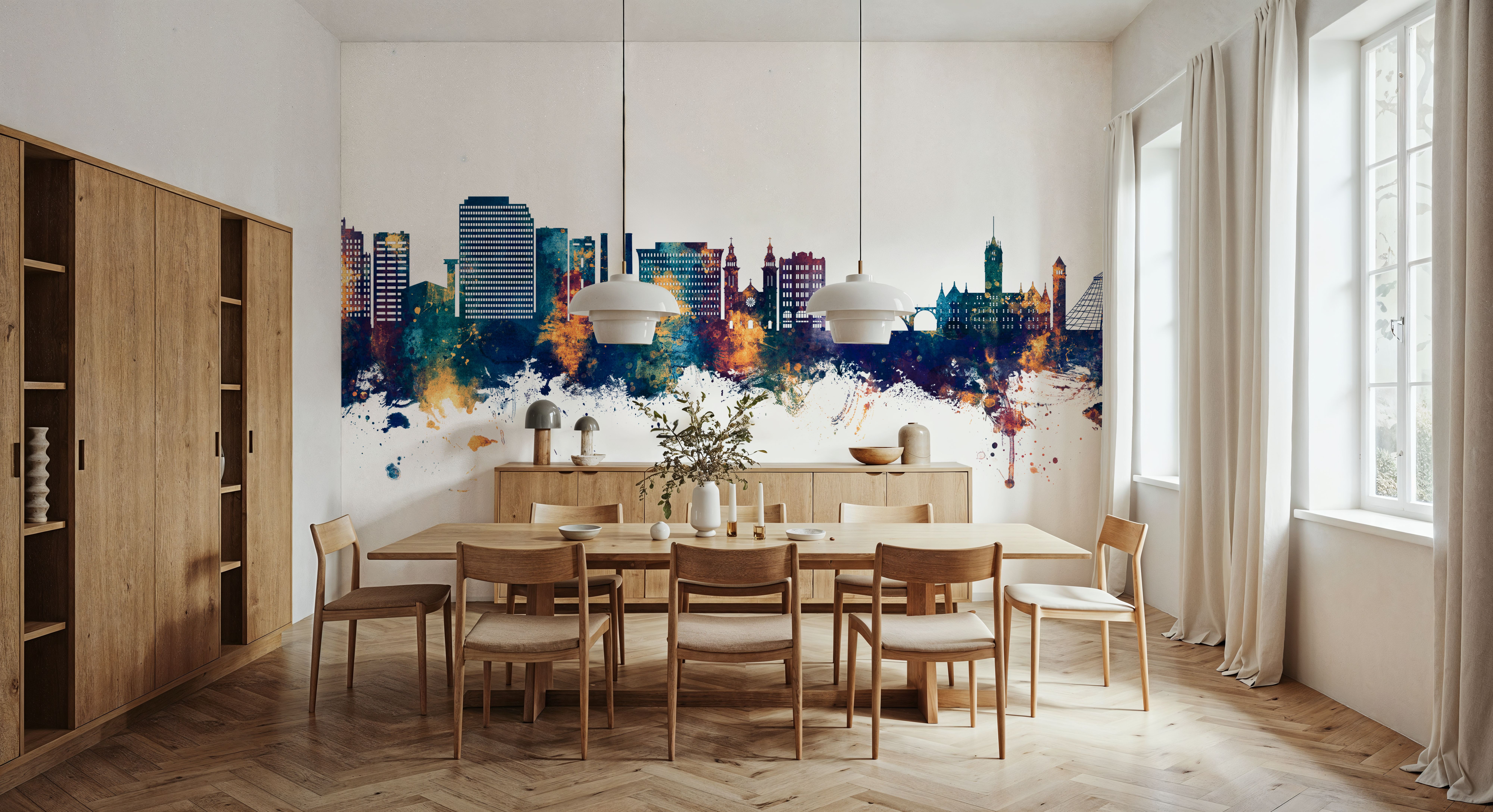 Spokane Washington Skyline Blue & Bronze