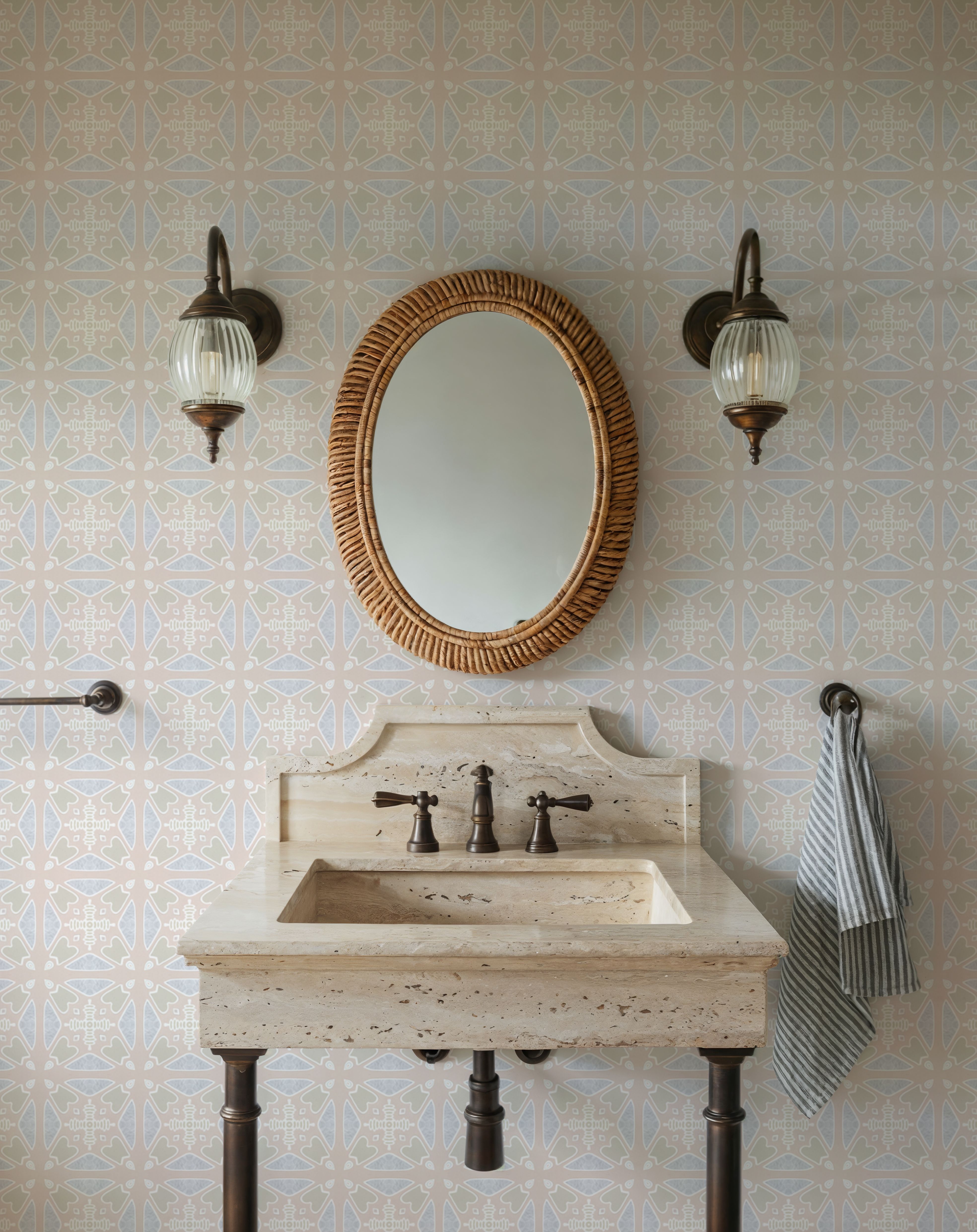 Zelij Geometric Flower Filelds, Wallpaper