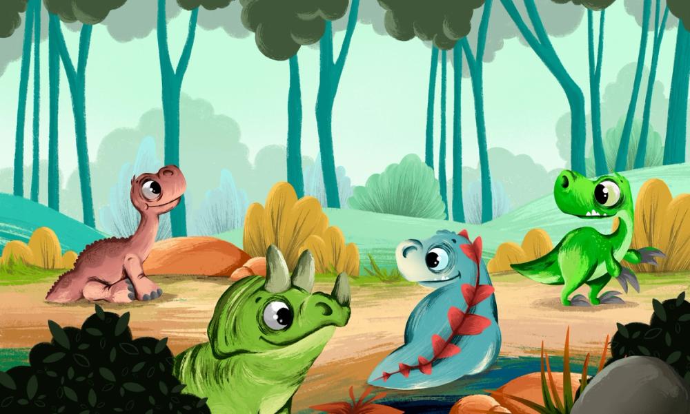 Cute Baby Dinosaur Friends