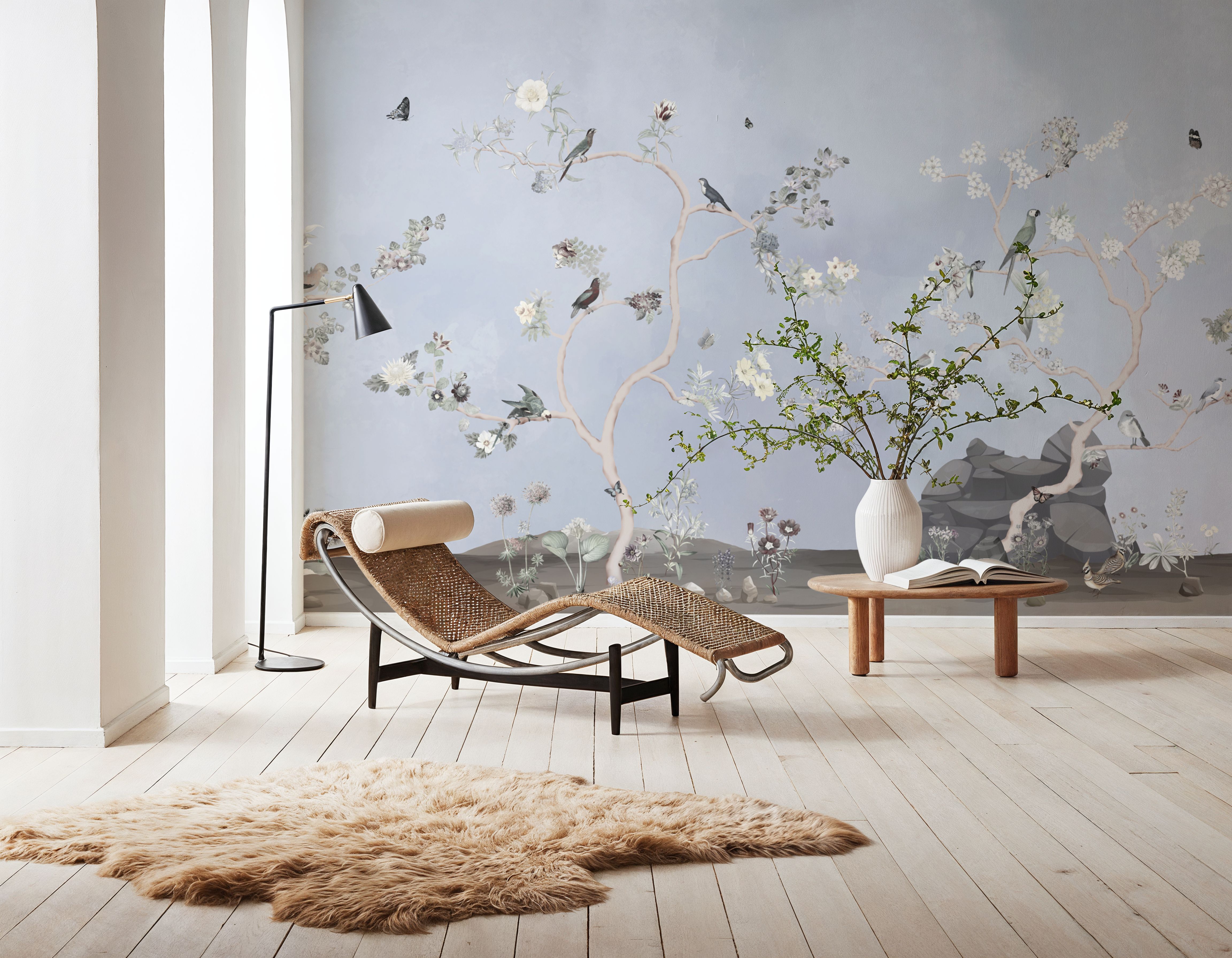 Birds in the Garden Deep Blue