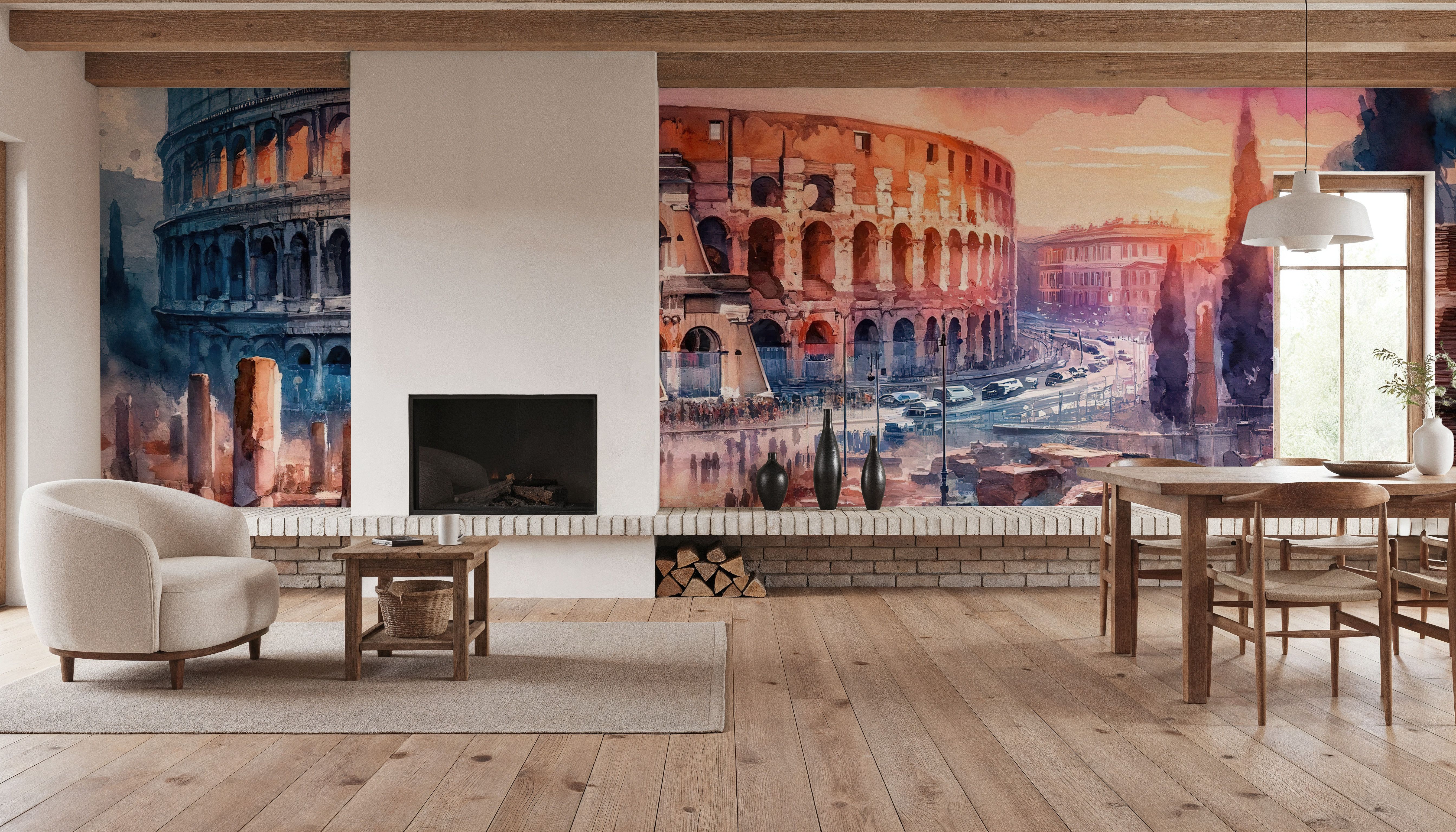 Watercolor Rome Colosseum