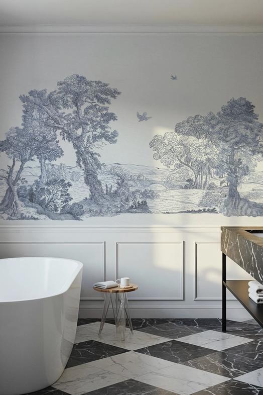 French Landscape, Dusty Blue