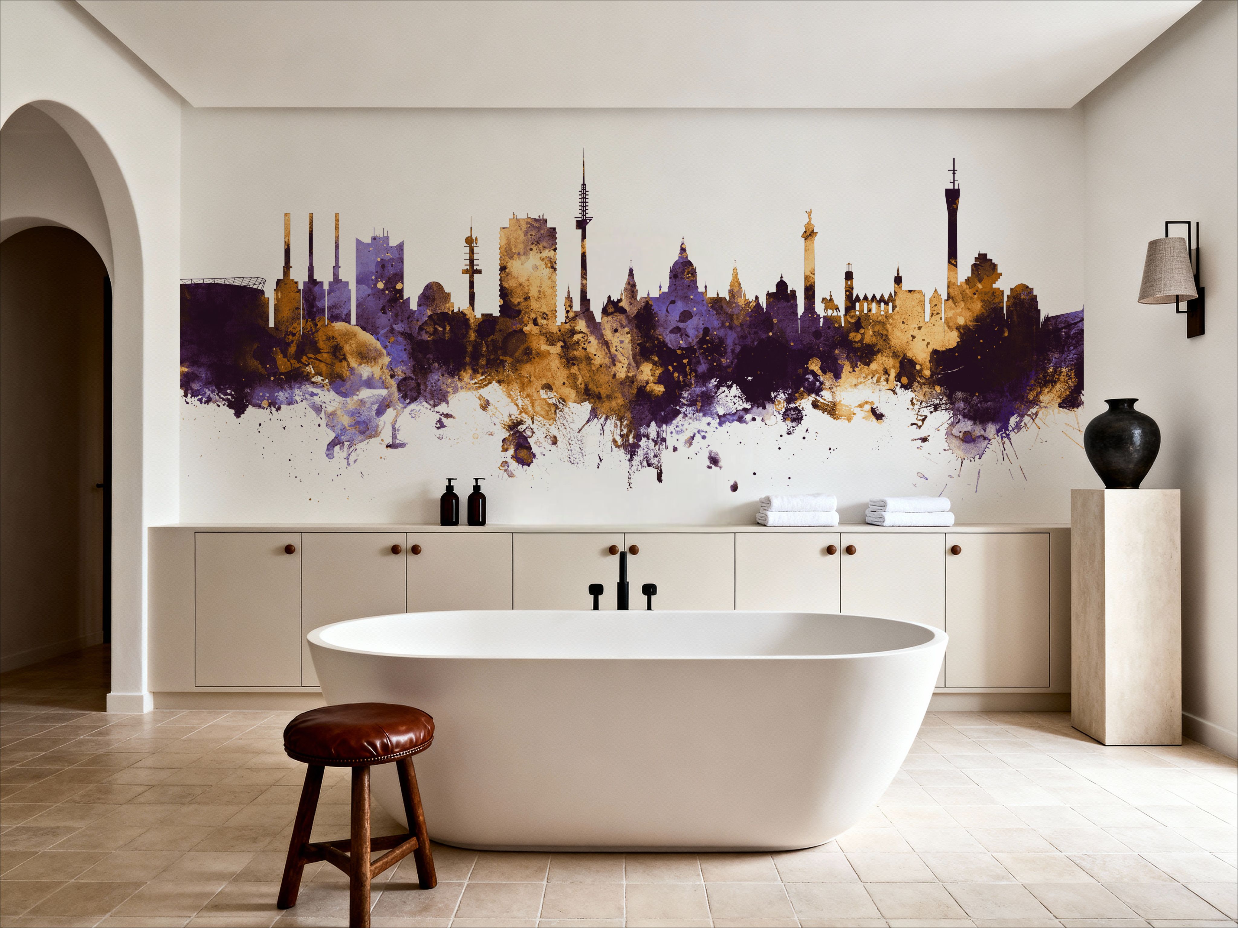 Hannover Germany Skyline Purple & Gold