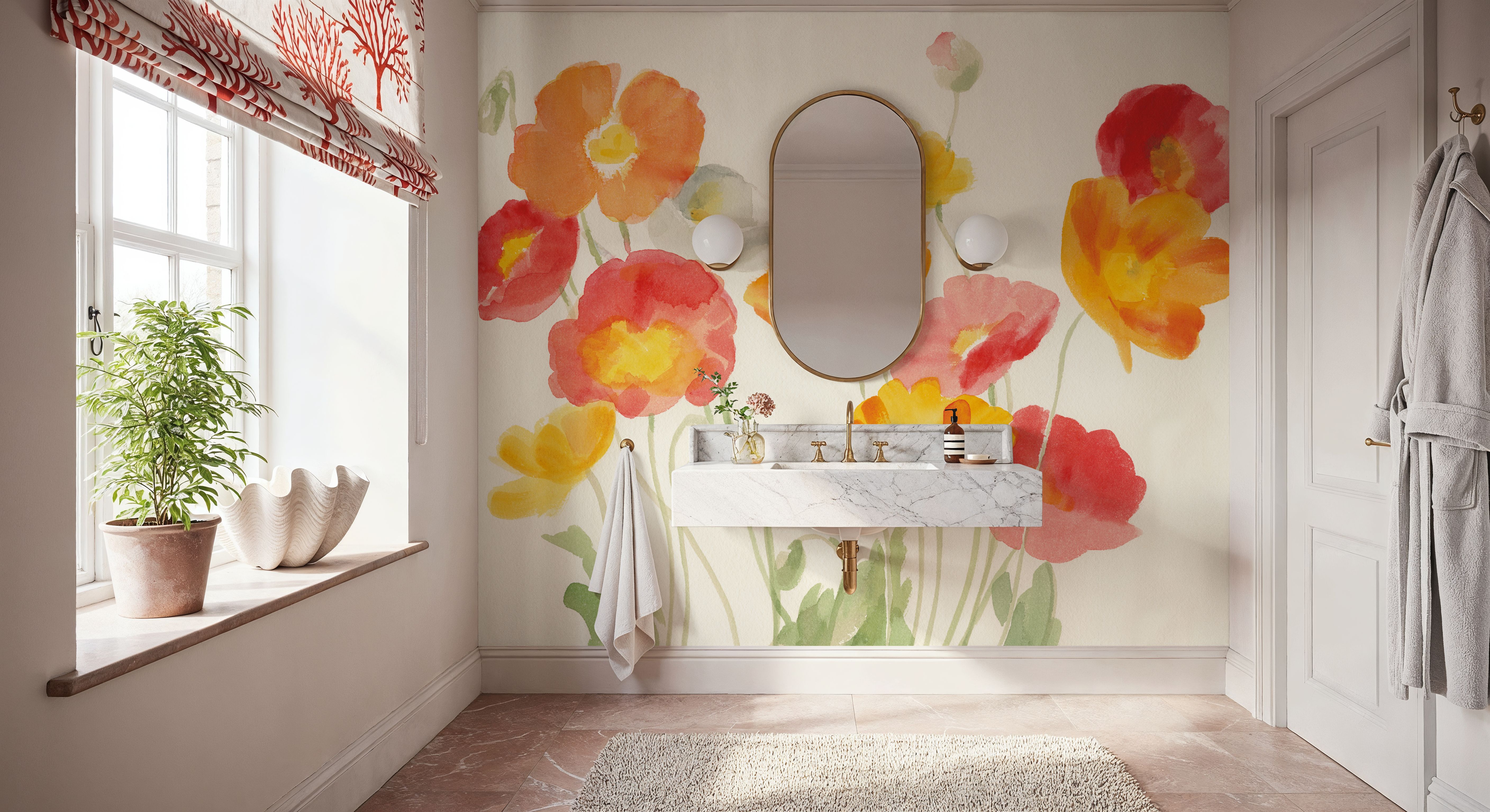 Bright Poppies II, Papel de parede