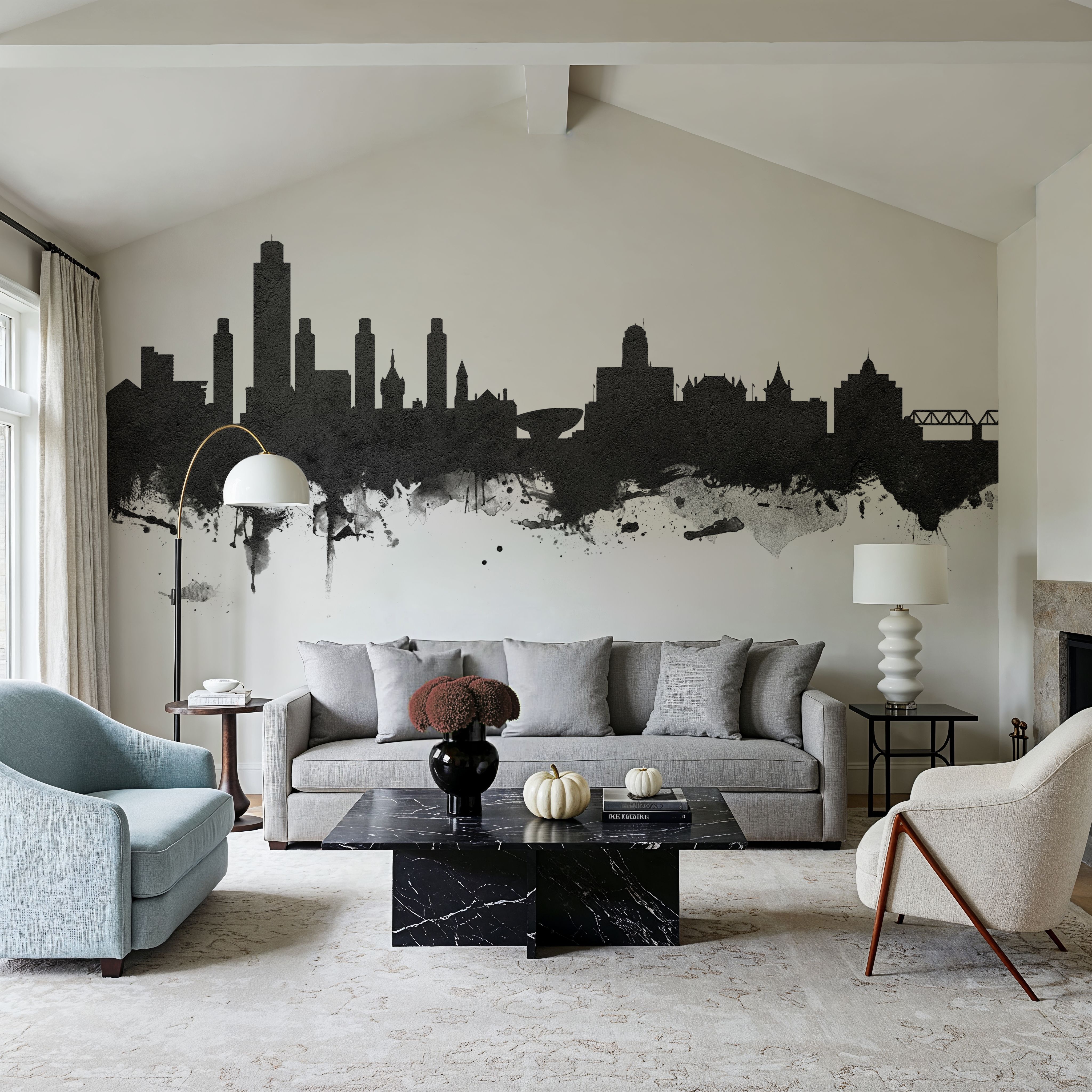 Albany New York Skyline Black & White