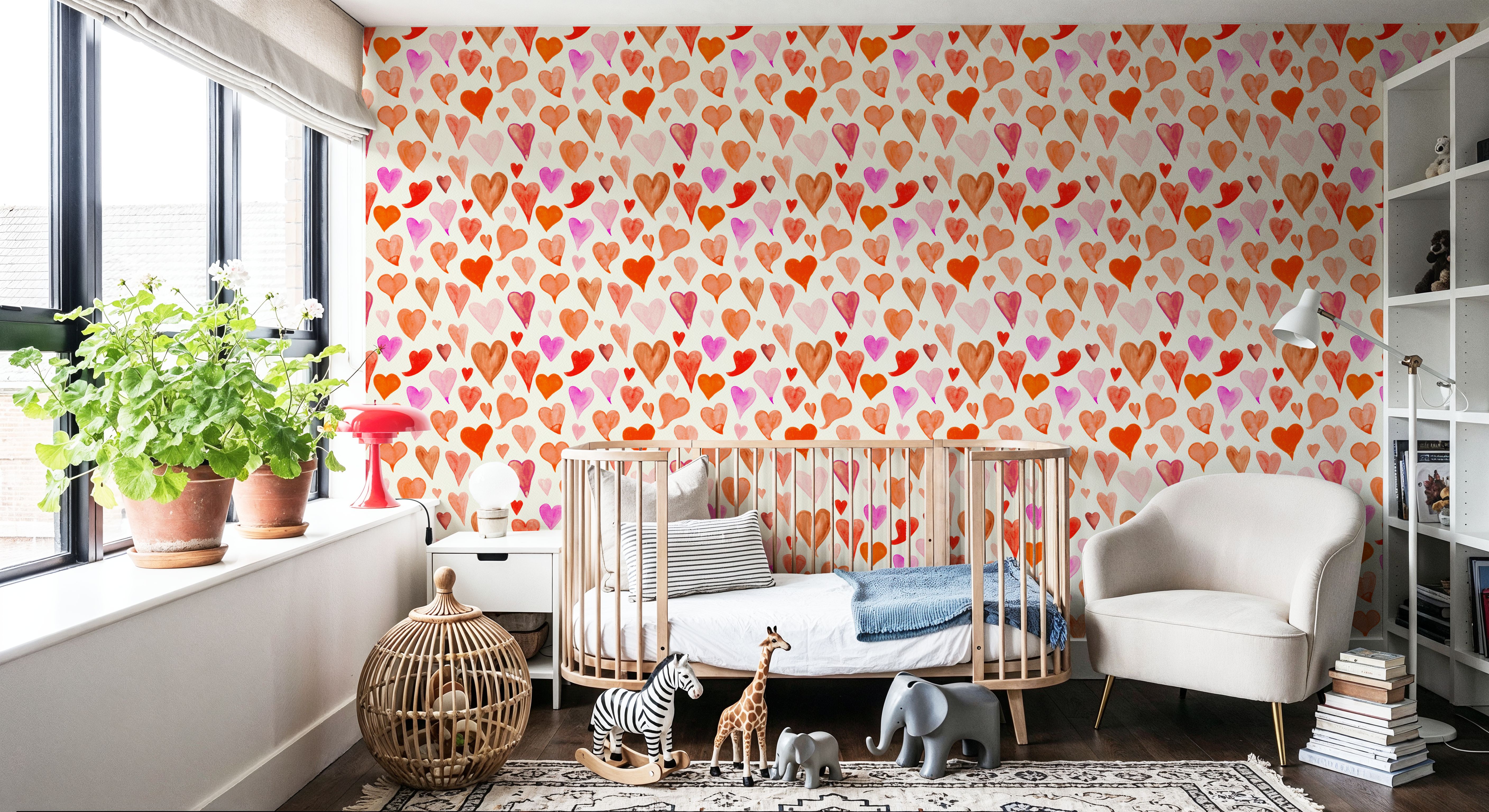 Red Painted Hearts, Wallpaper