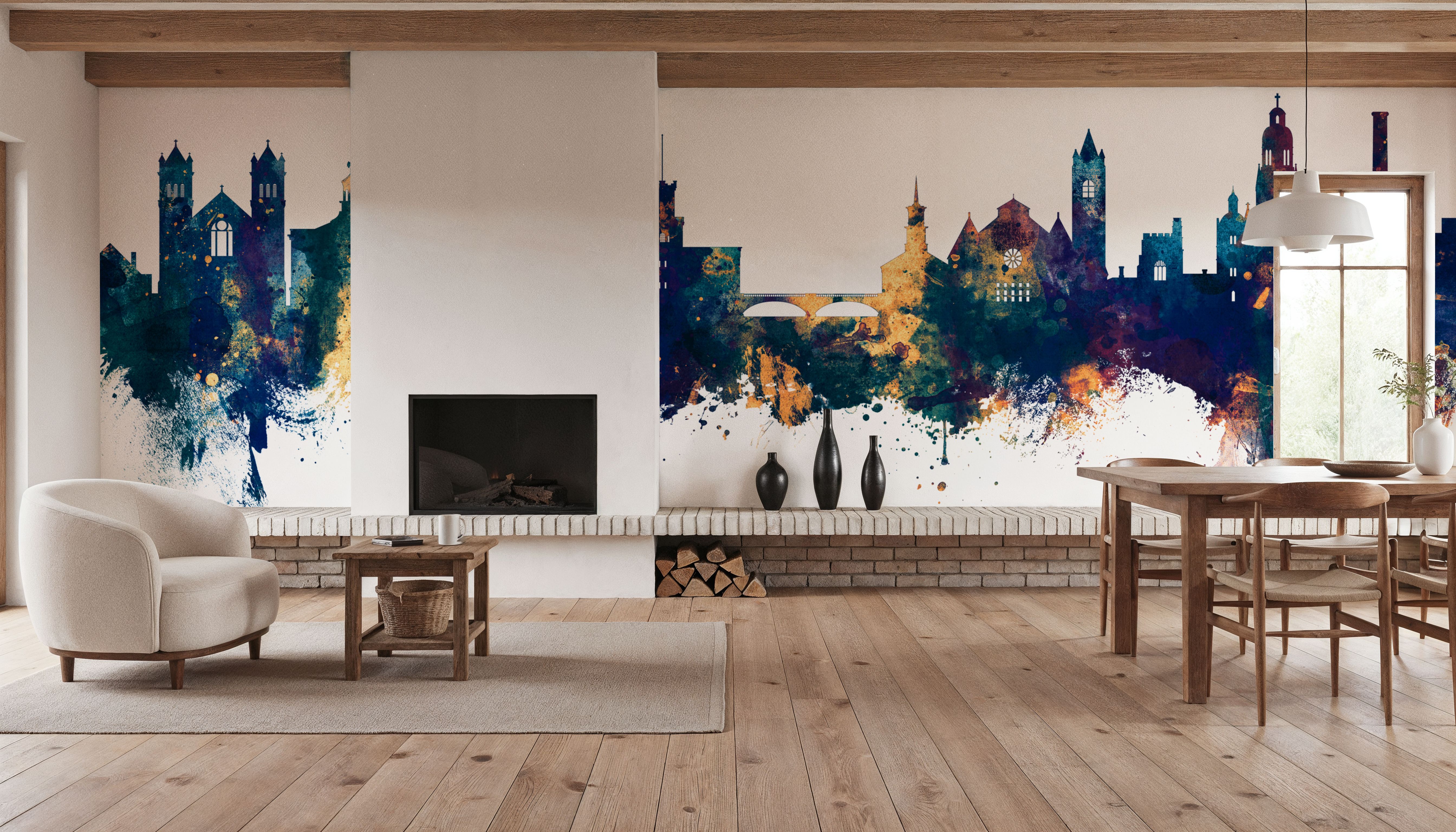 Nashua New Hampshire Skyline Blue & Bronze