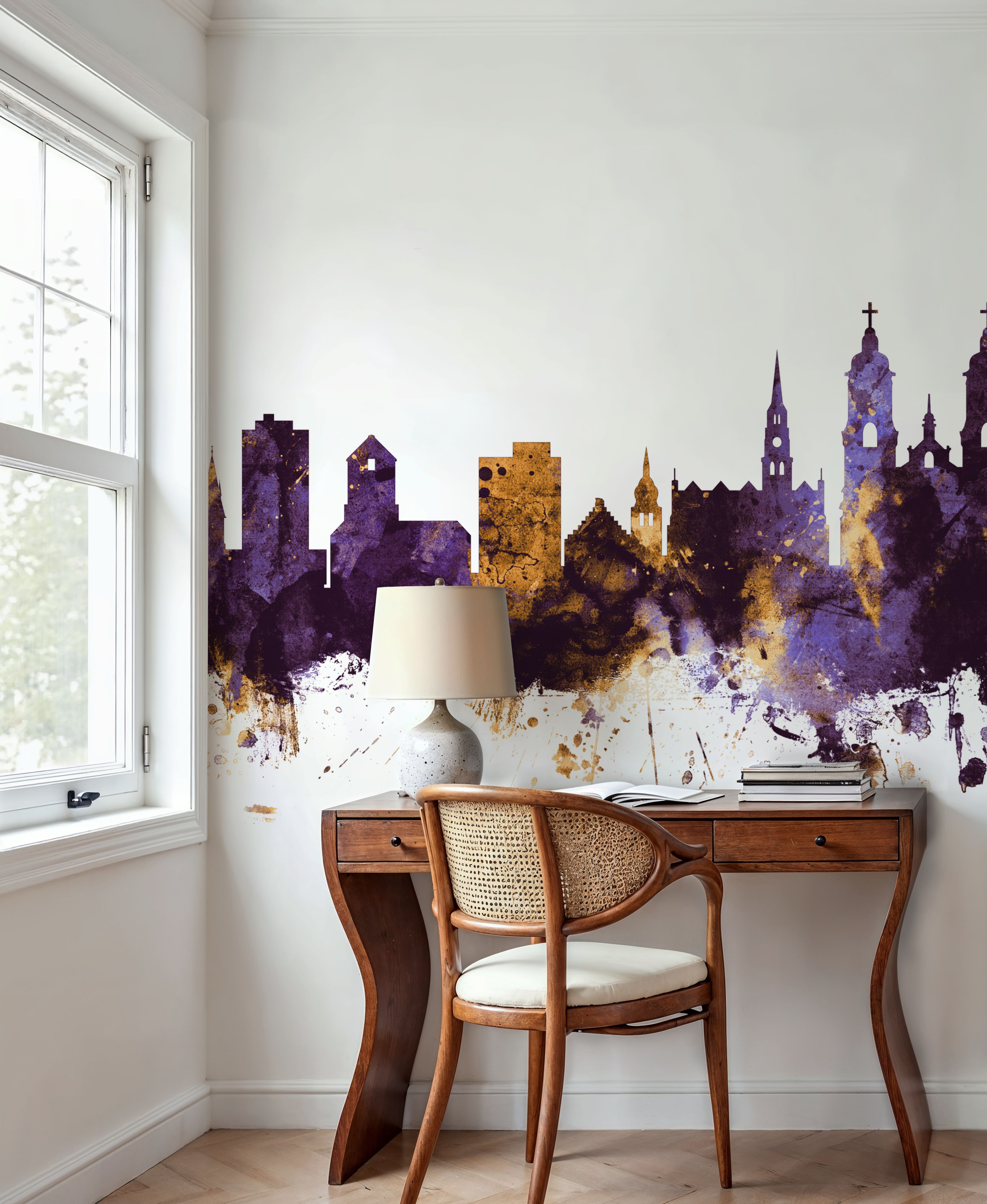 St Gallen Switzerland Skyline Purple & Gold