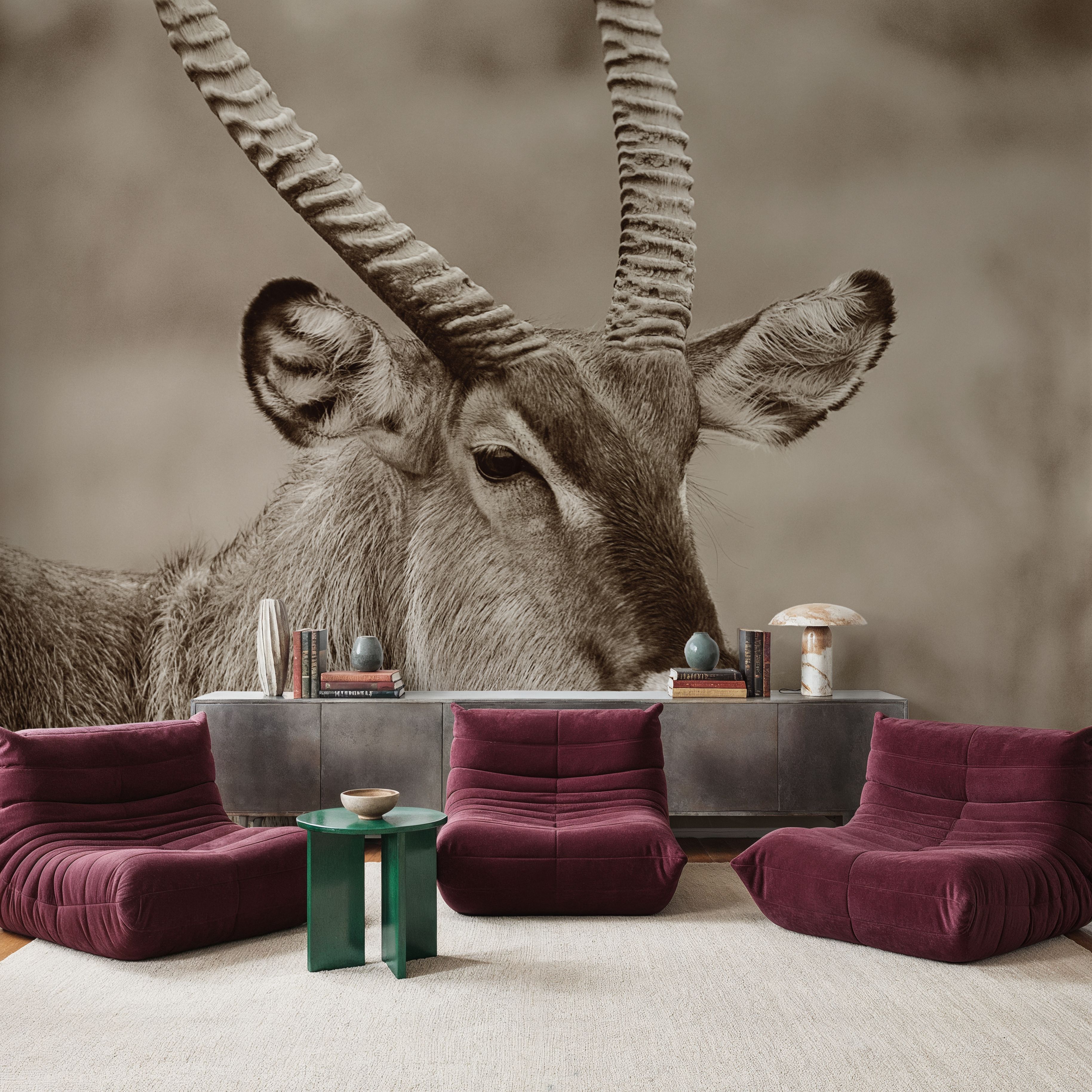 Waterbuck Portrait Sepia