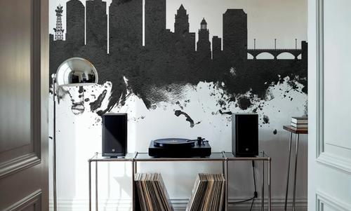 Des Moines Iowa Skyline Black & White