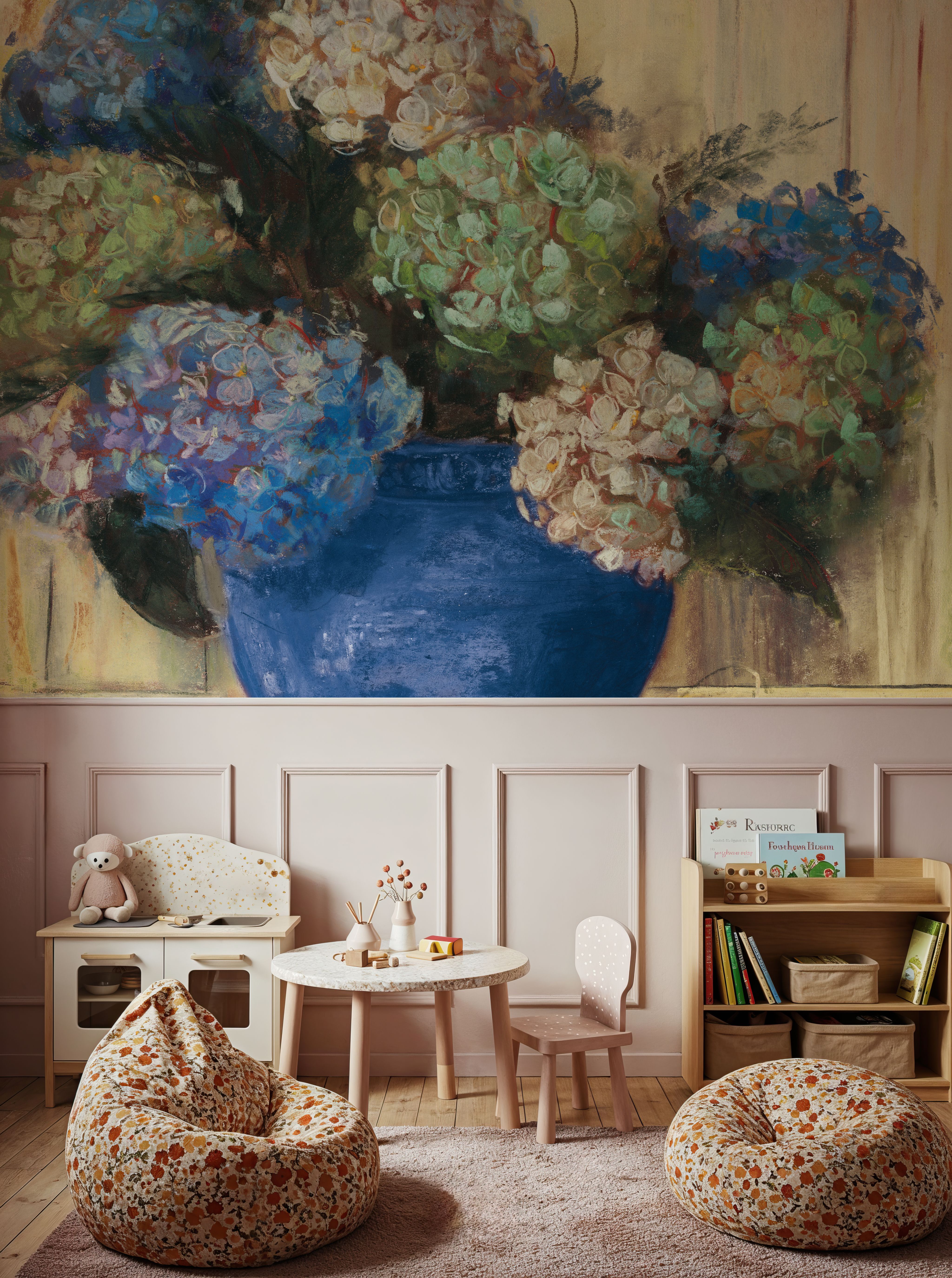 Summer Hydrangea Blue Pot