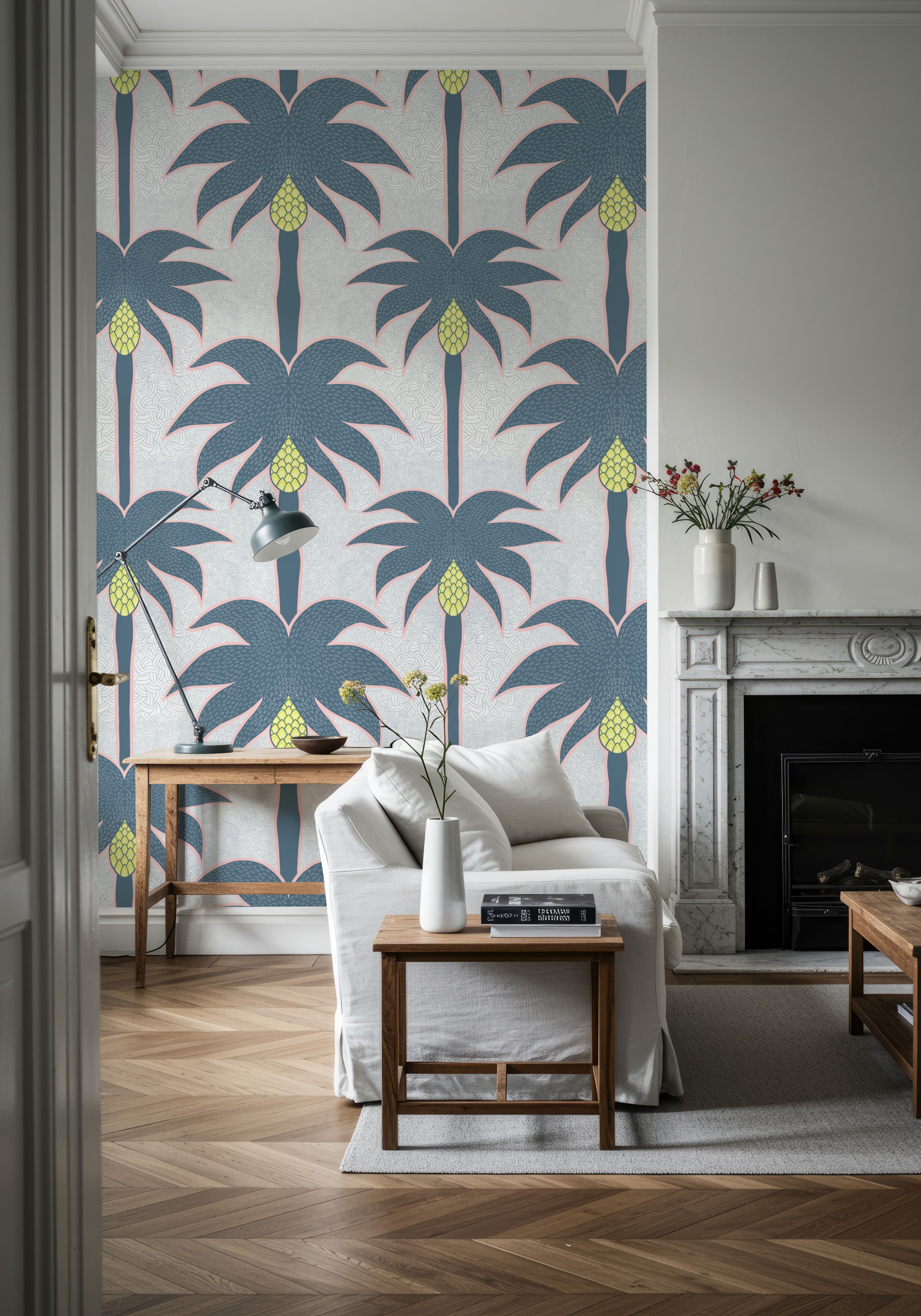 Graphic Palms, Teal