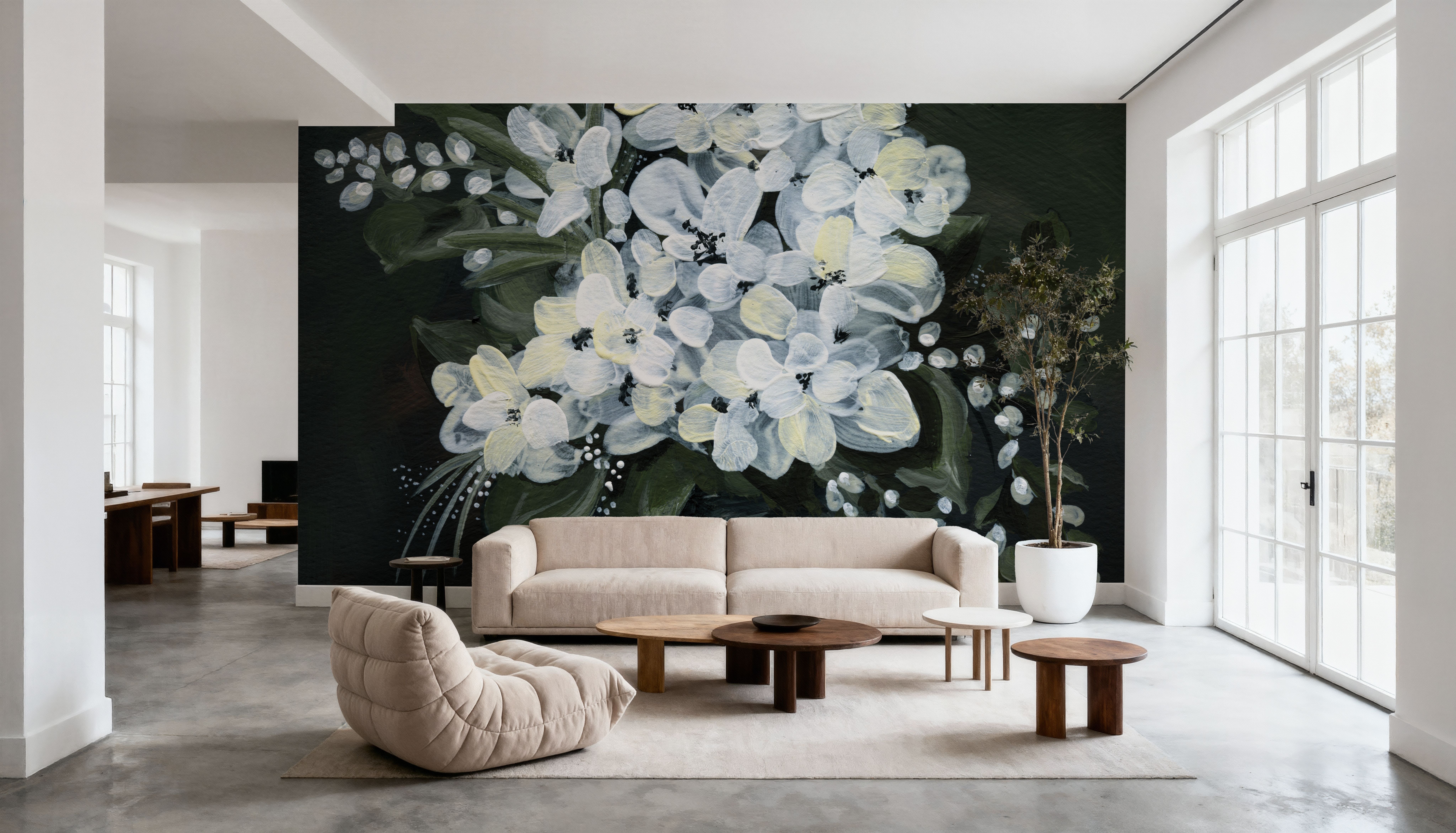 White Flowers in Vase