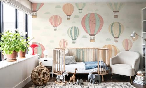 Hot Air Balloon Cloudy White