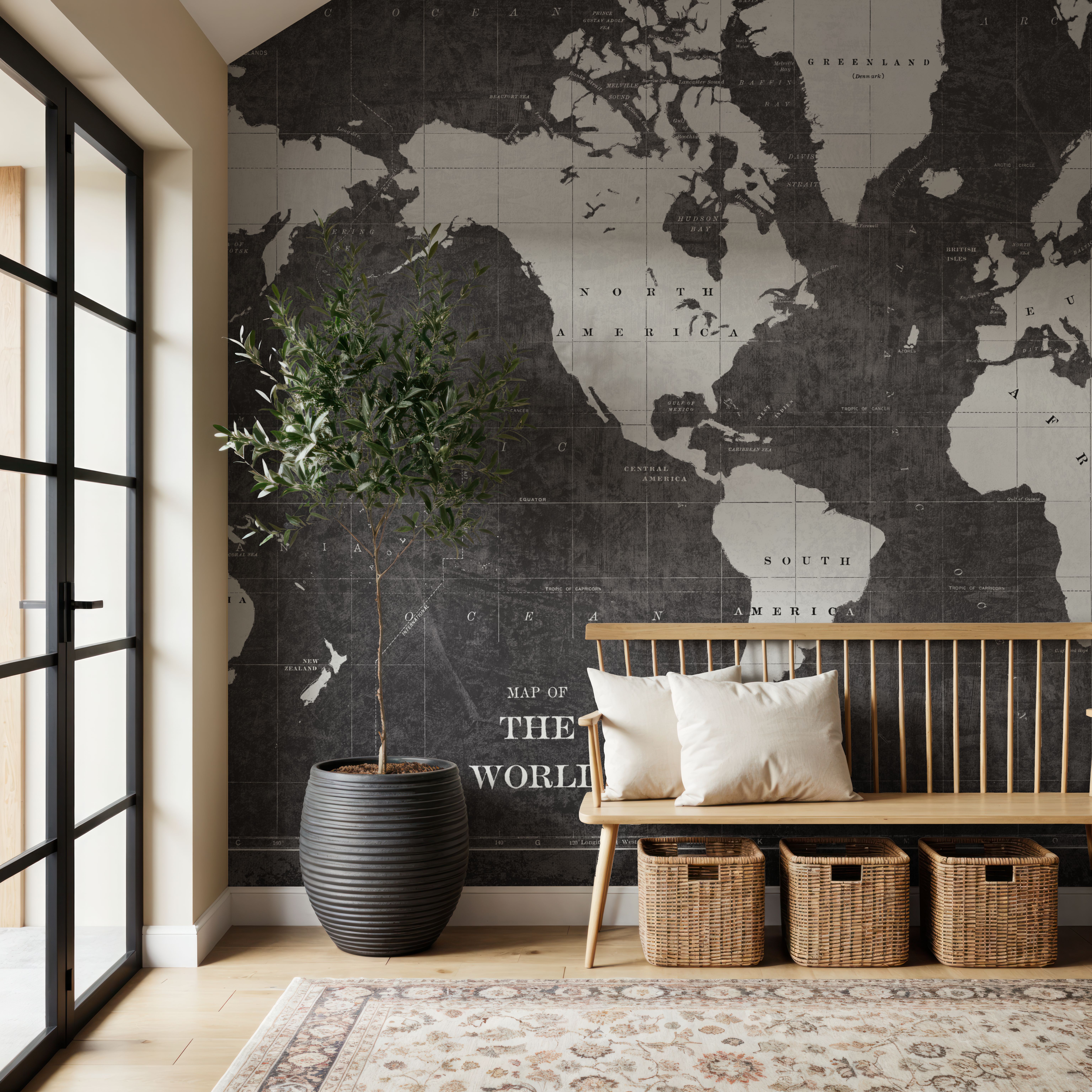 Blueprint World Map Gray