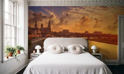 Dresden and Elbe River at Sunset
