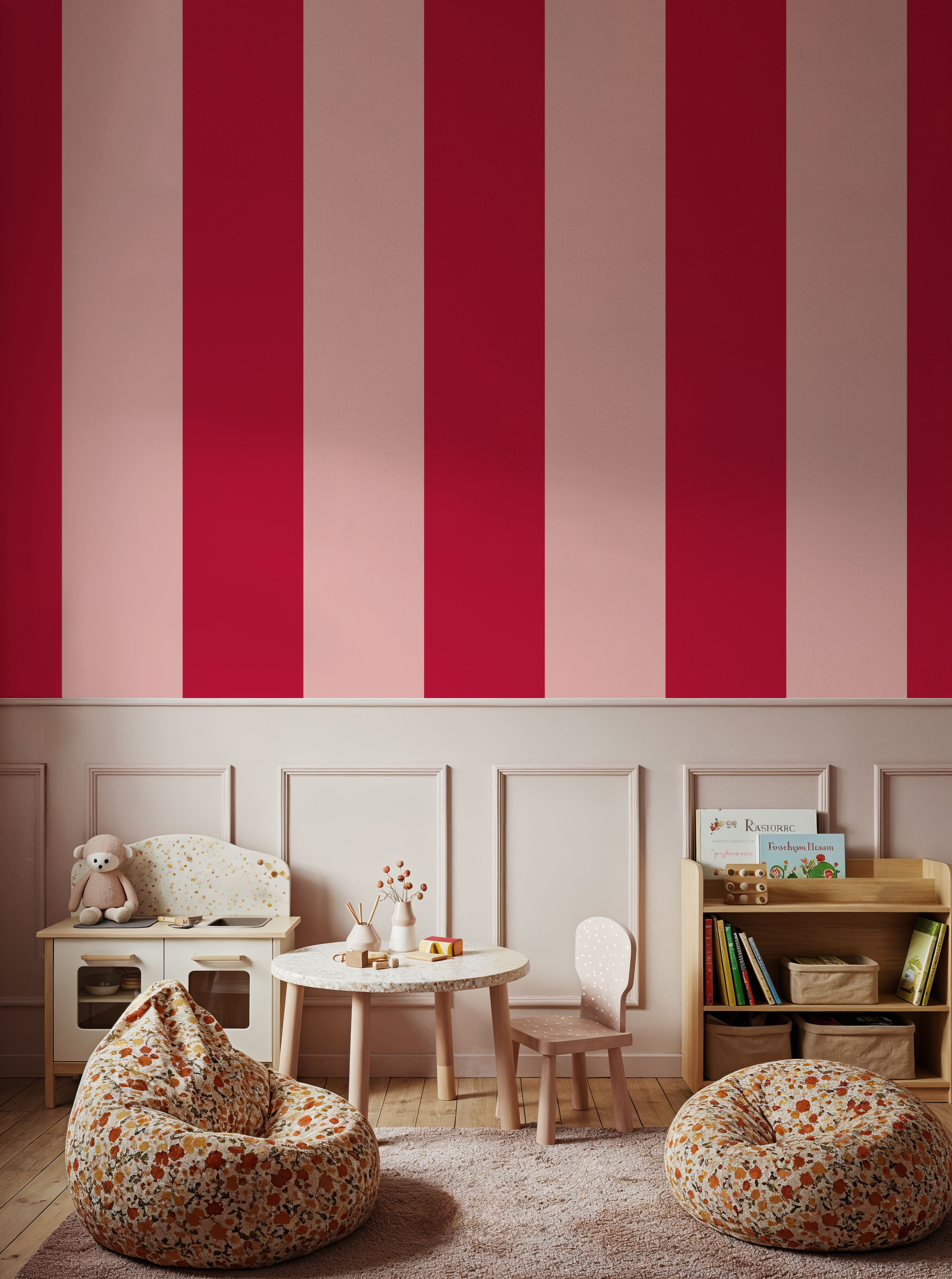 Circus Stripes, Red & Pink