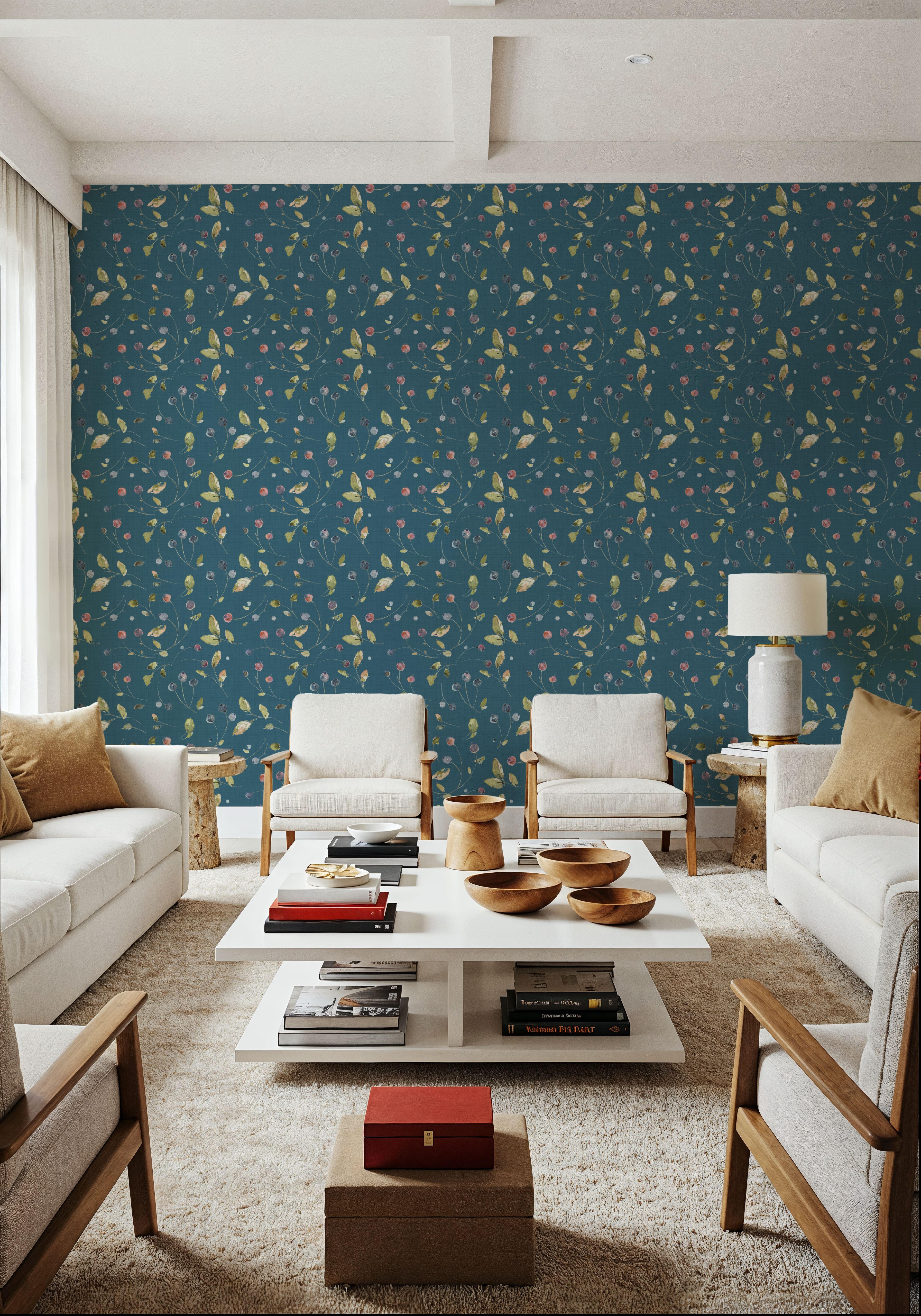 Time to Share Floral Blue