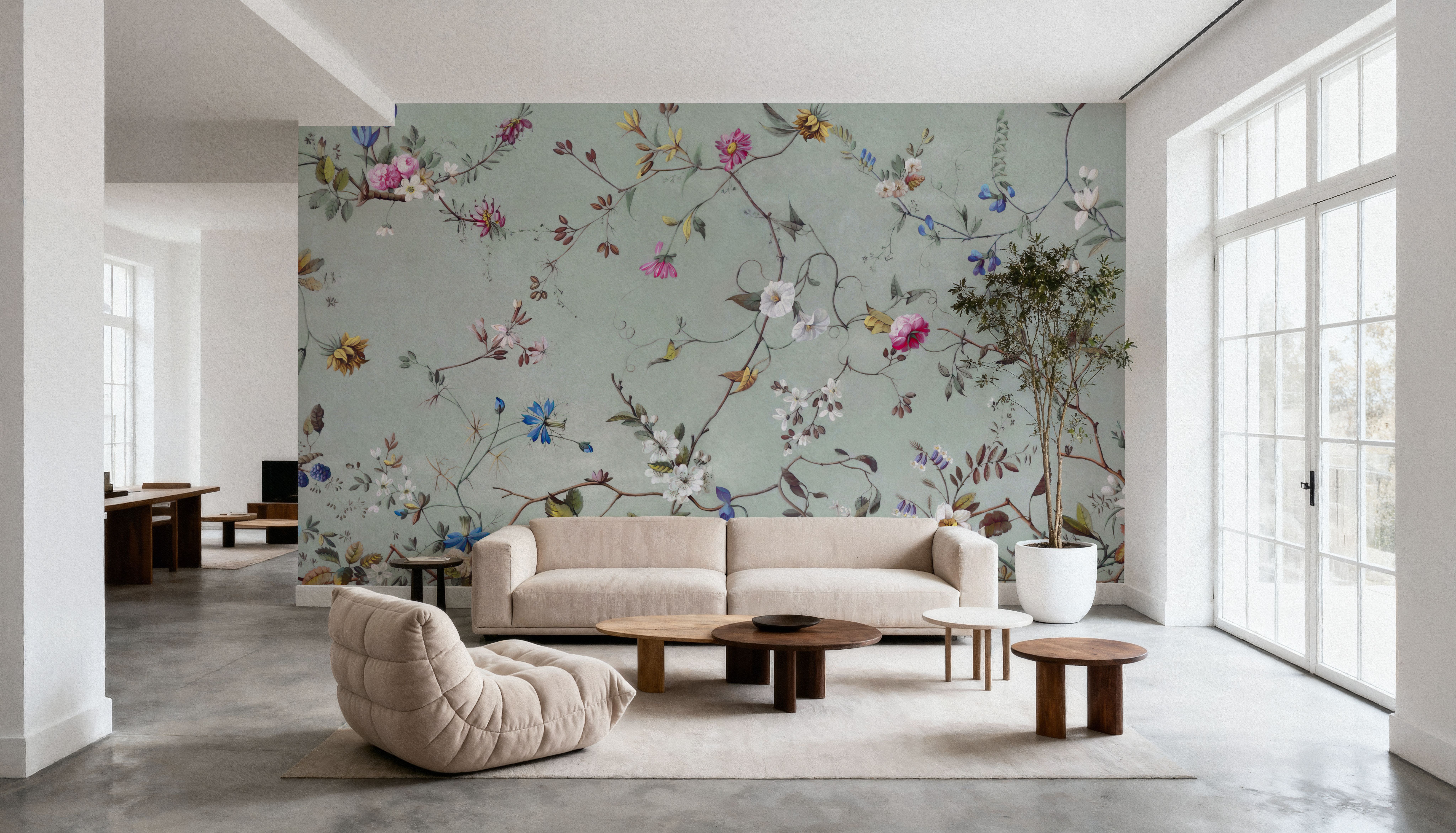 Floral Heaven, Vibrant on Sage