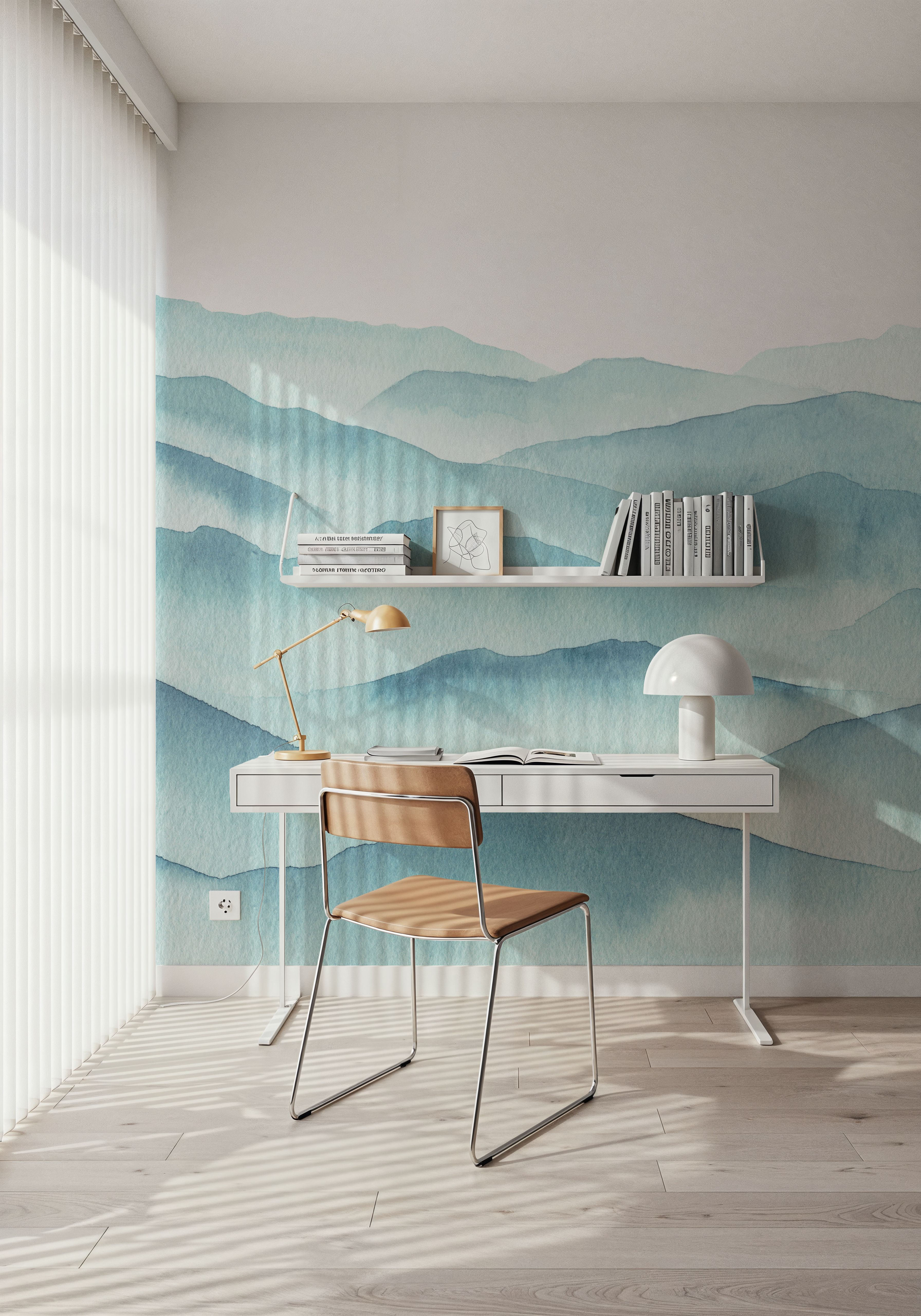 Foggy Hilltops Watercolor