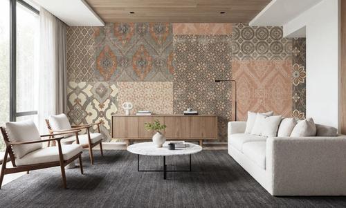 Venetian Patchwork I Orange Gray