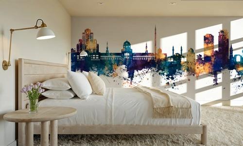 Damascus Syria Skyline Blue & Bronze