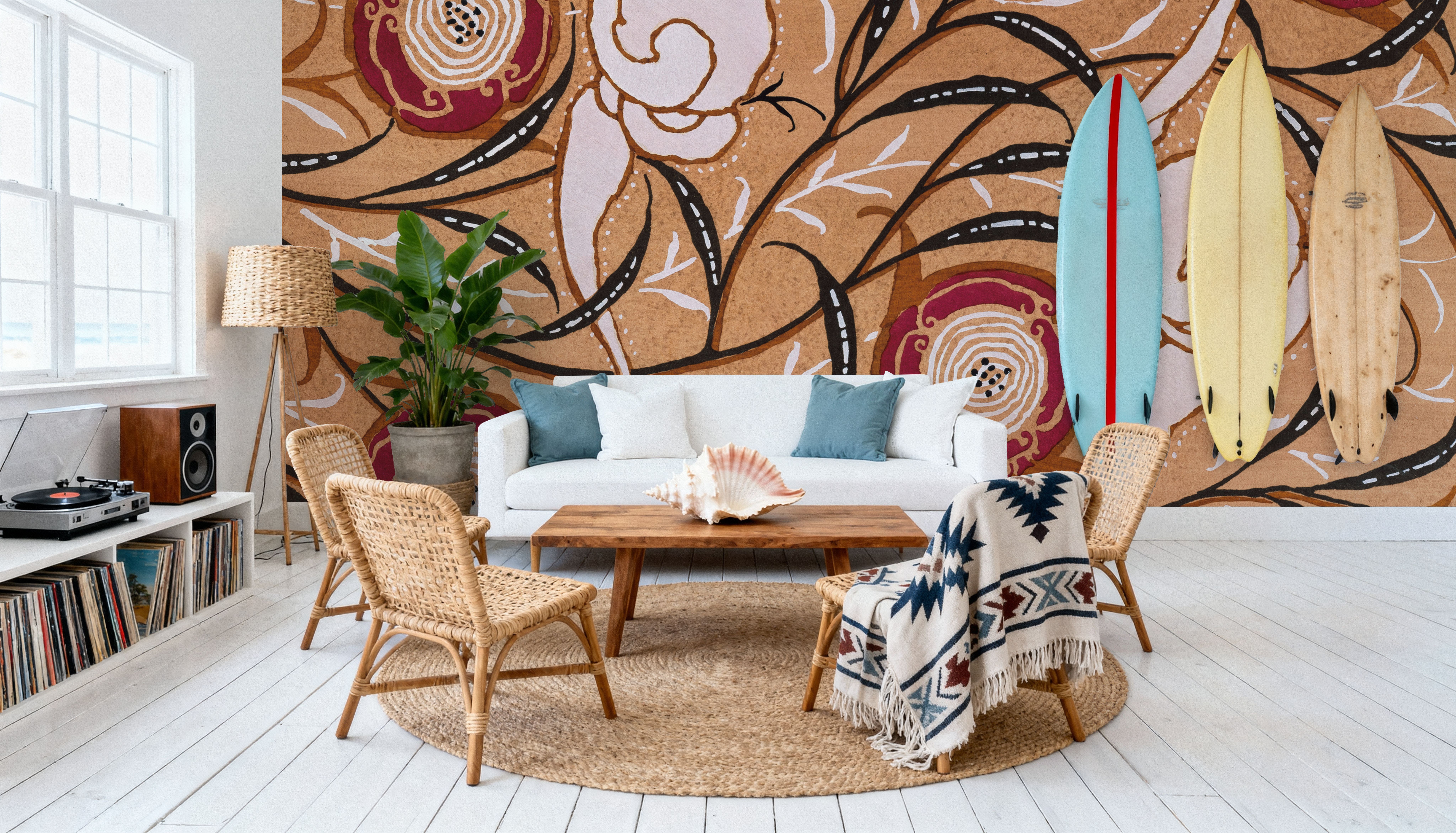 Art Nouveau Roses, Wallpaper