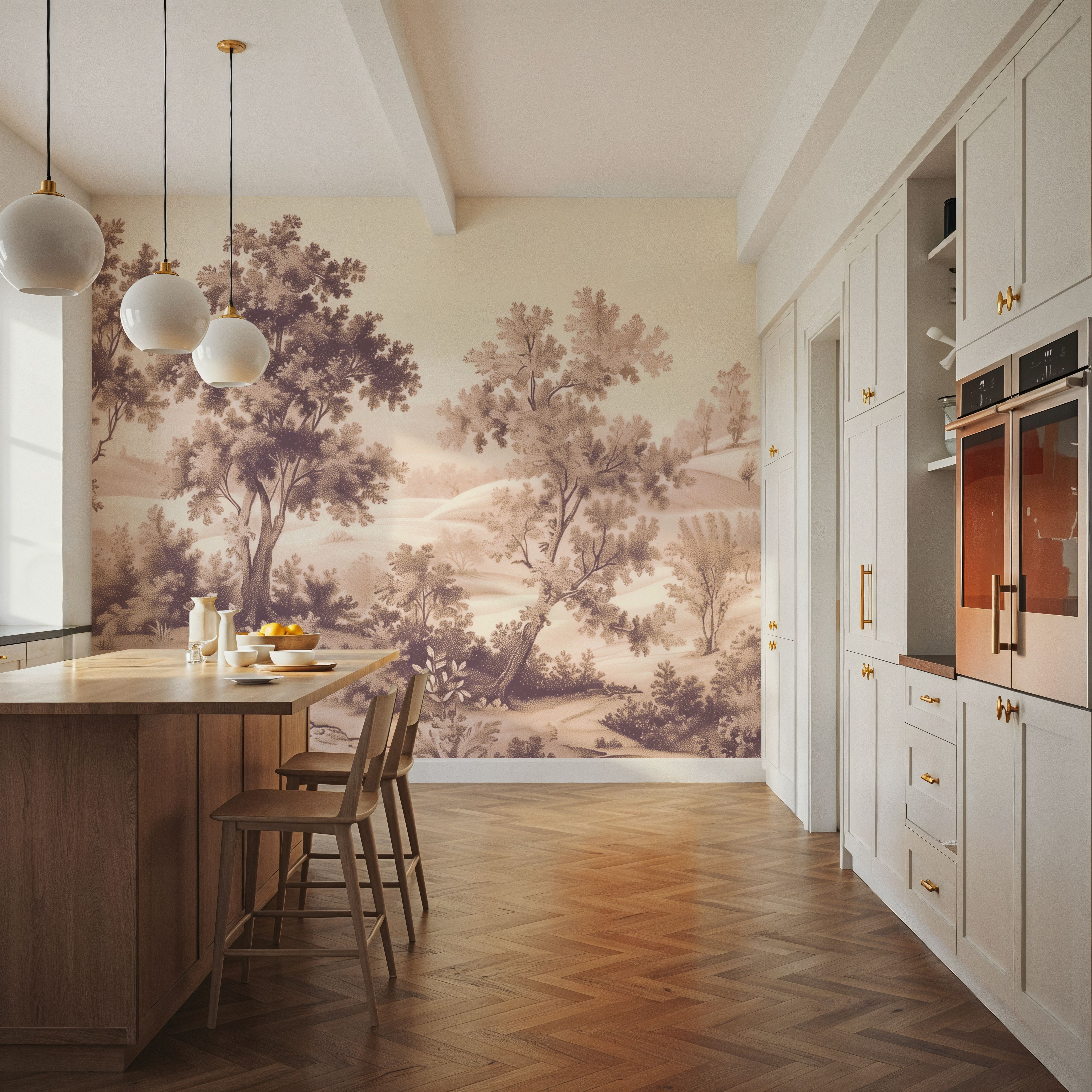 Pastoral Toile, Maple Beige