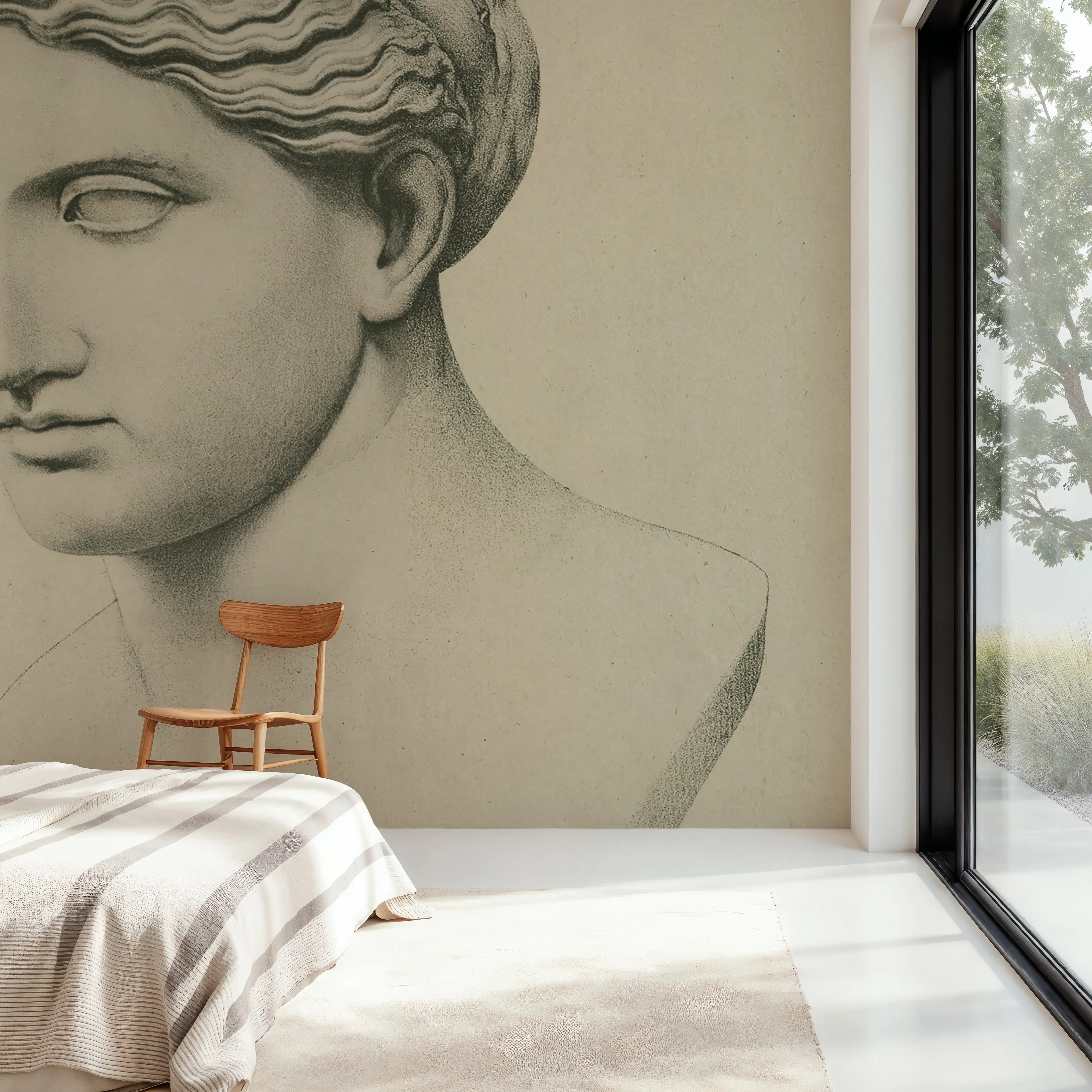 Fotobehang - Hera - Folk Grote Meesters Mural - Wit - Slaapkamers - Wallism Nederland - Zelfklevend of Vliesbehang