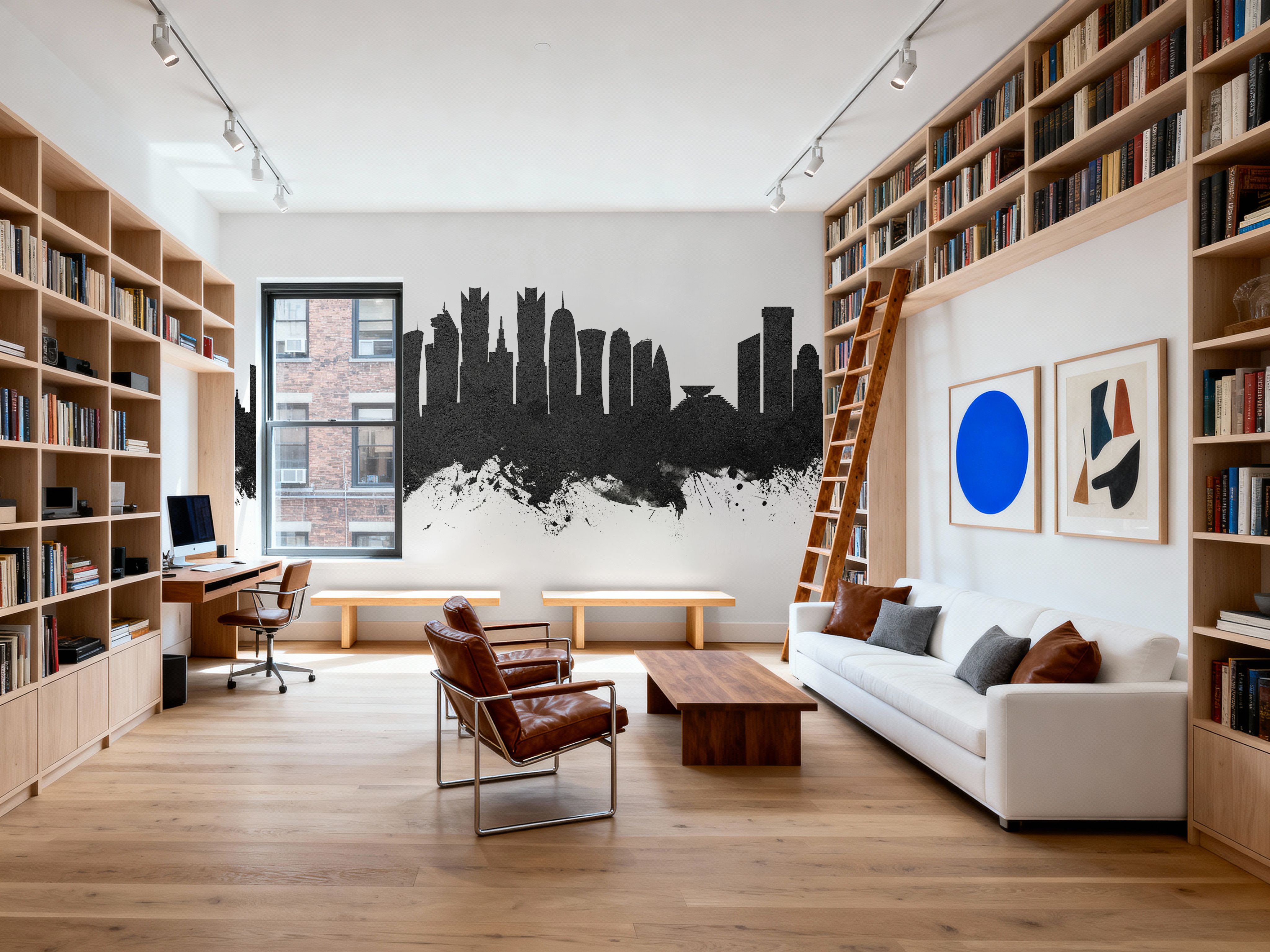 Doha Qatar Skyline Black & White