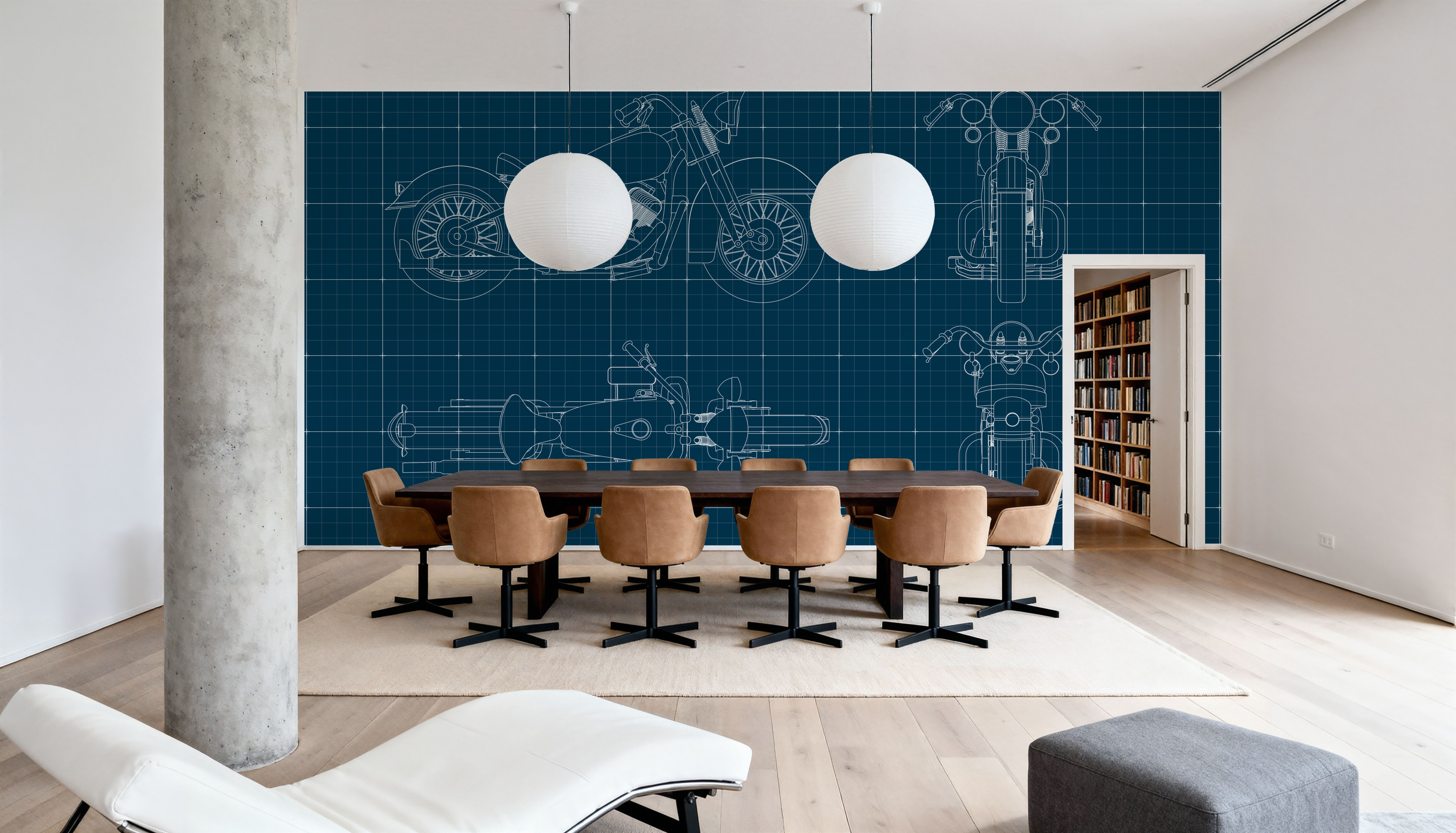 Motorcycle Blueprint, Wallpaper