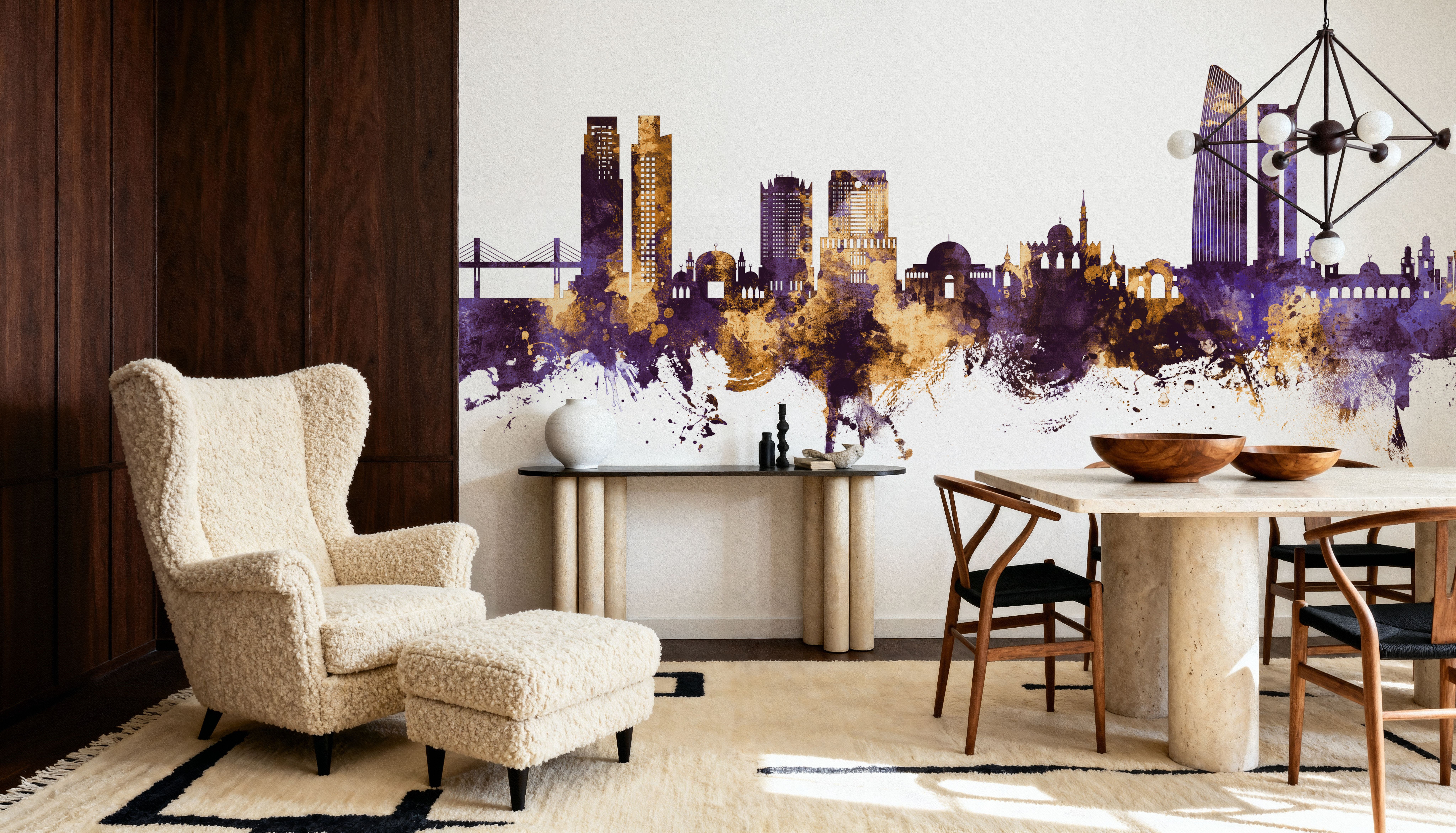 Amman Skyline Purple & Gold