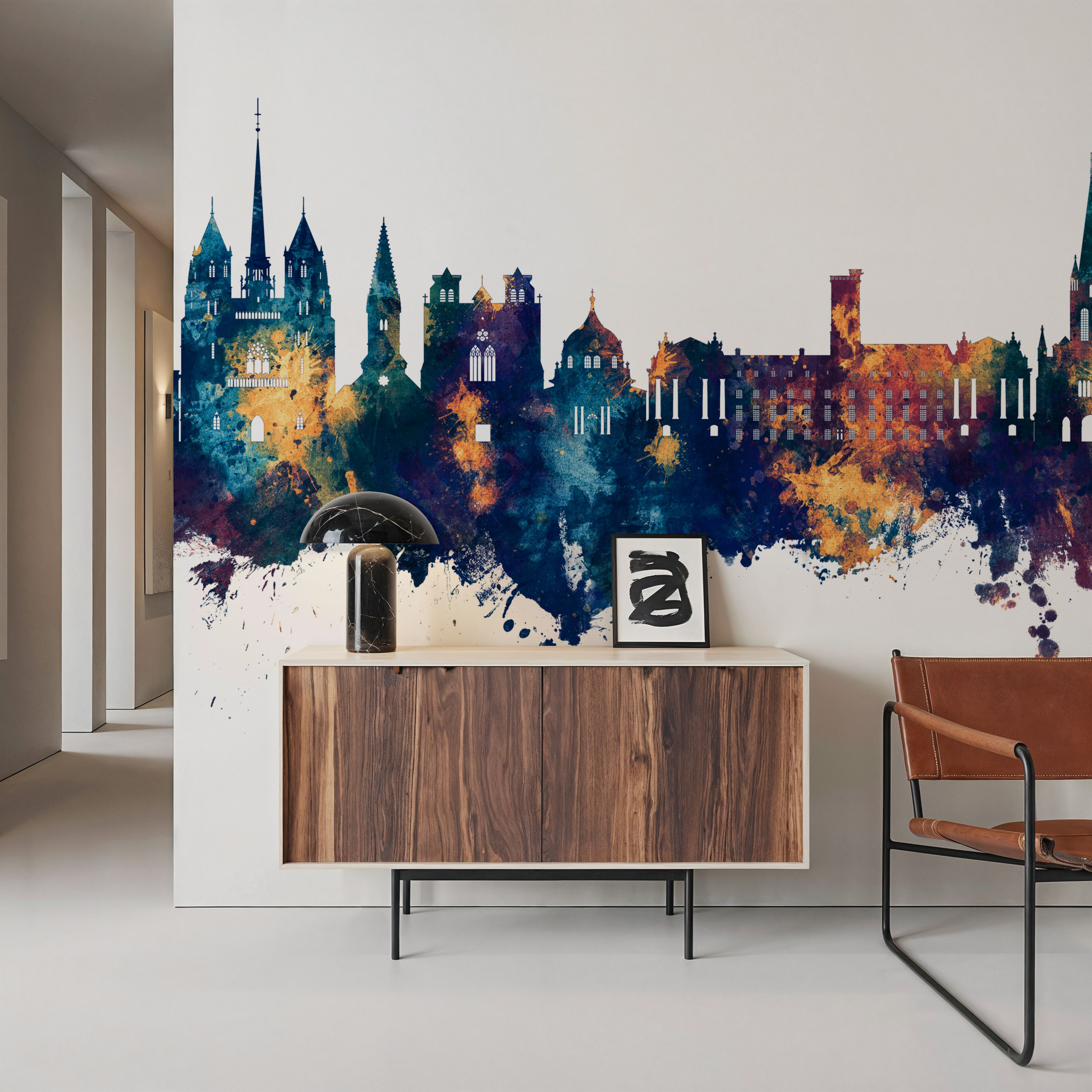 Dijon France Skyline Blue & Bronze