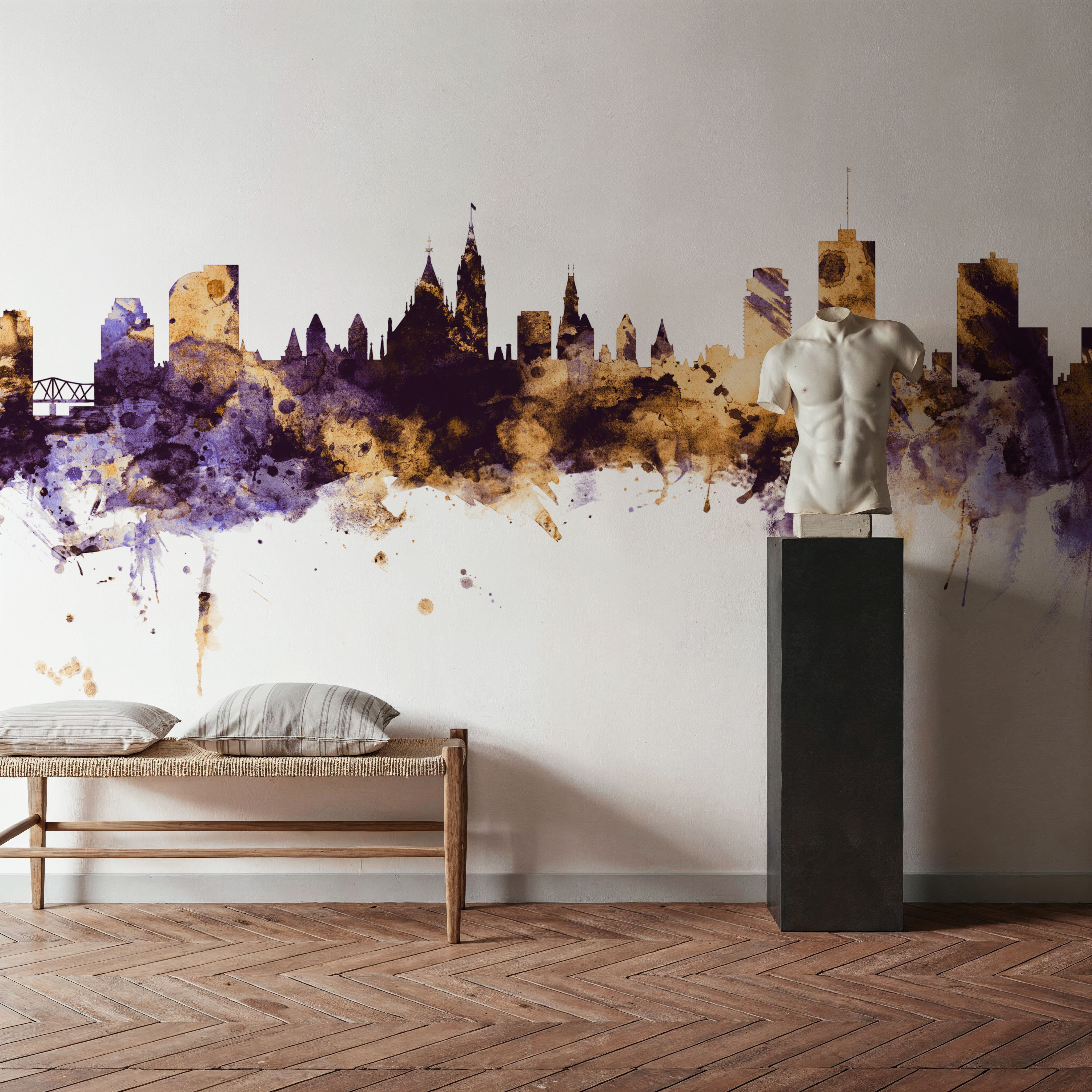 Ottowa Canada Skyline Purple & Gold