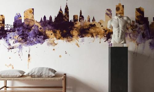 Ottowa Canada Skyline Purple & Gold