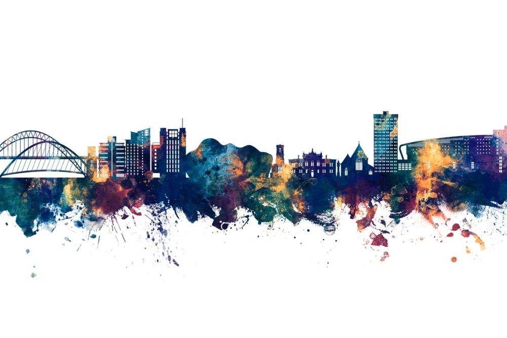 Gateshead England Skyline Blue & Bronze