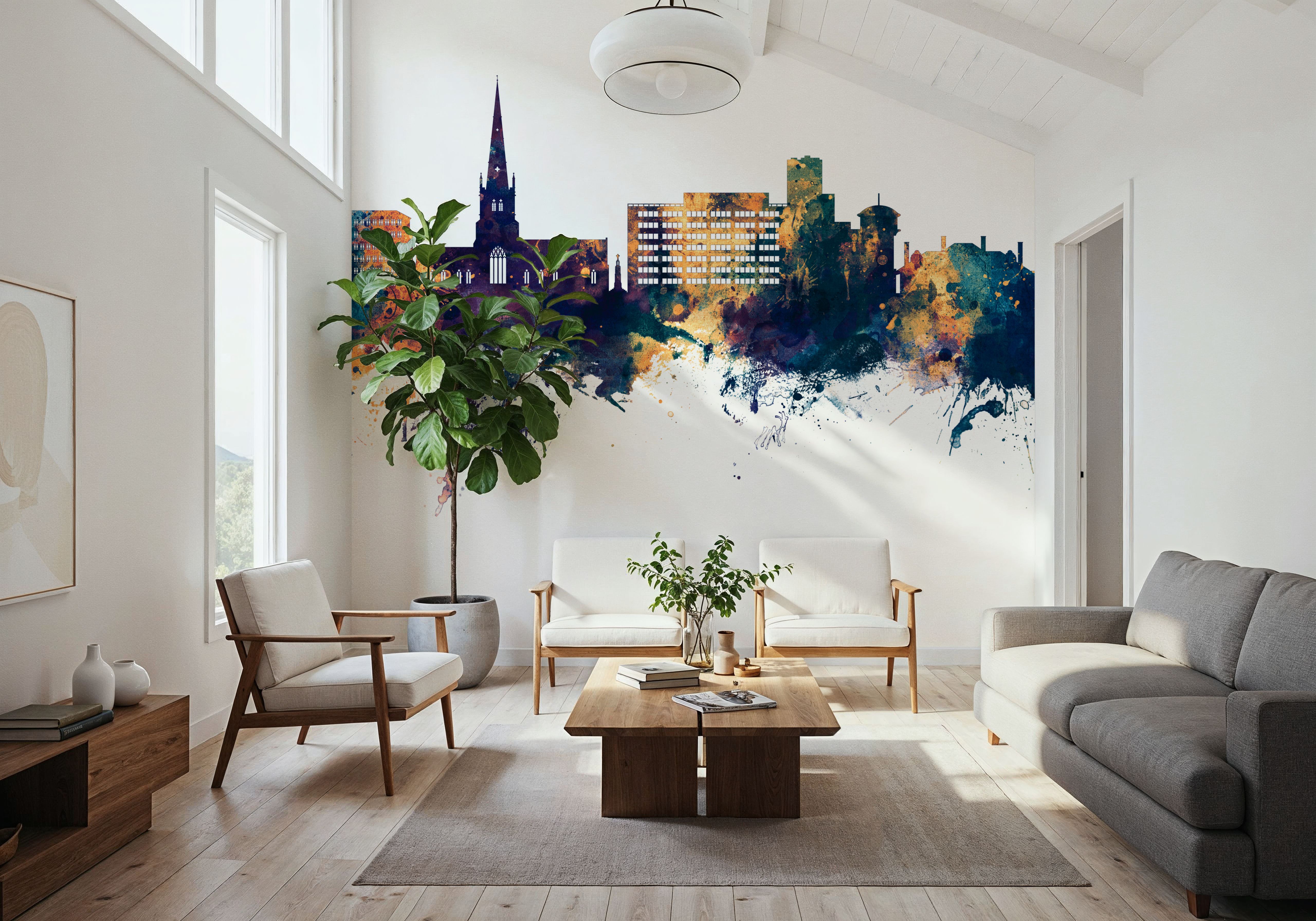 Solihull England Skyline Blue & Bronze