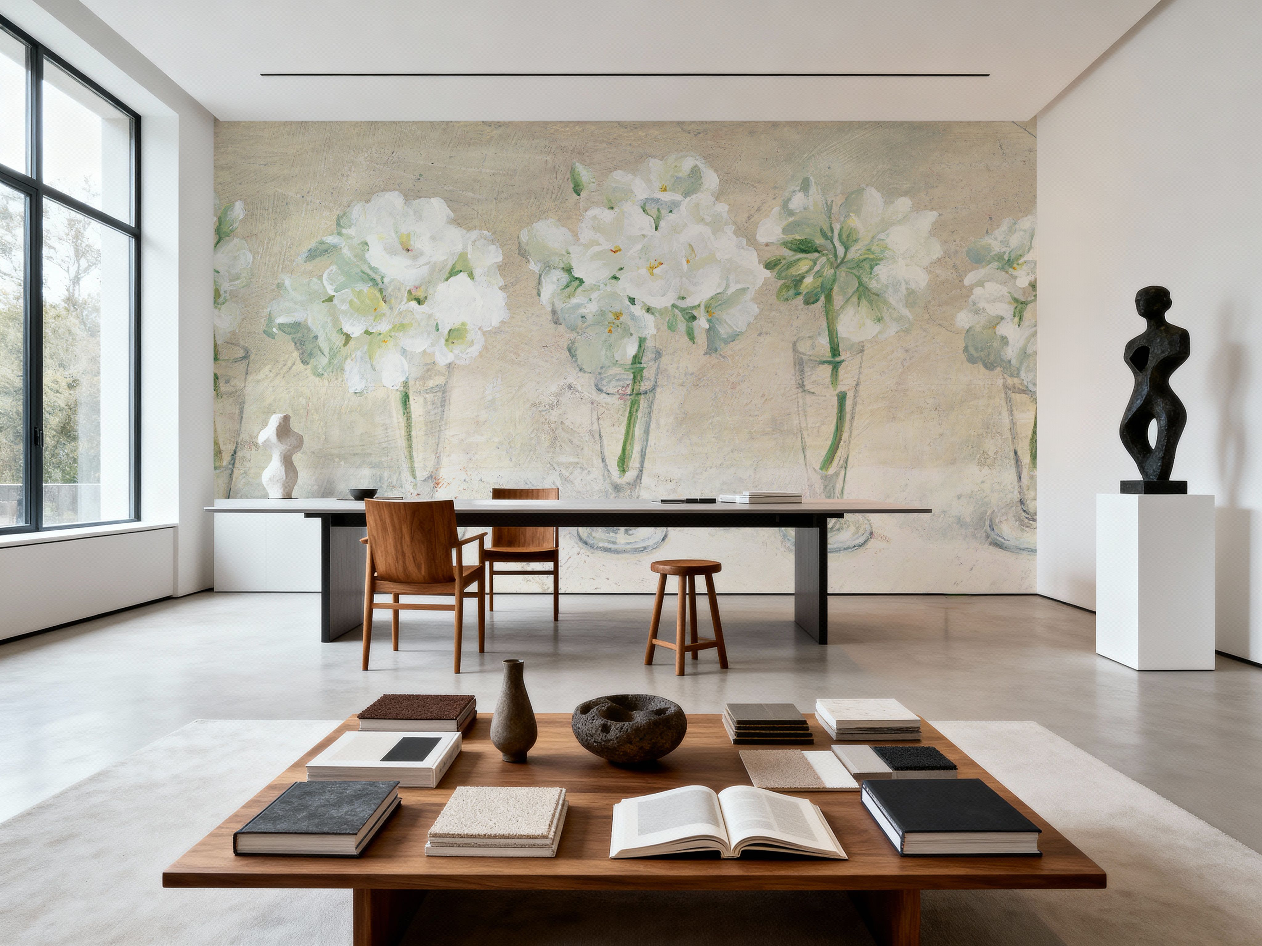 Row of Geraniums in Glasses